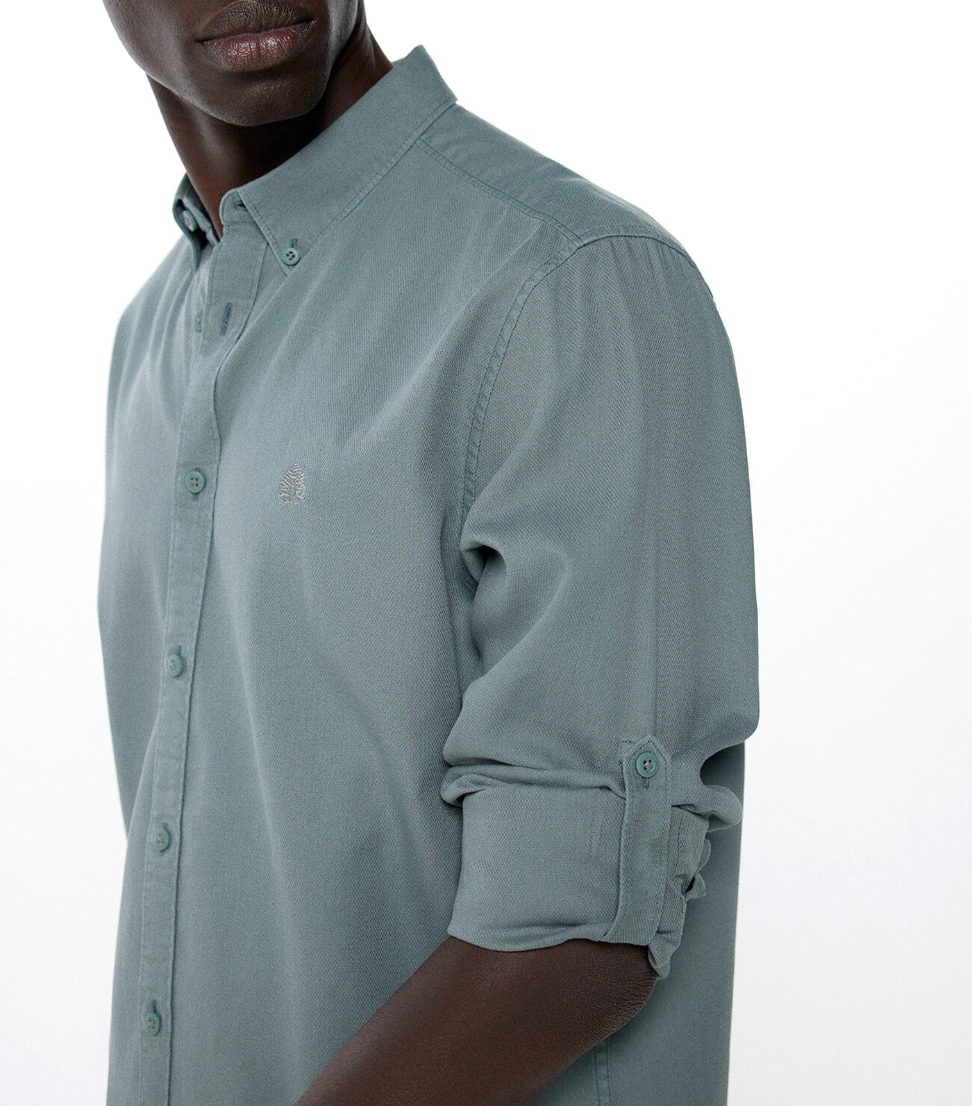 Textured Colored Shirt Green