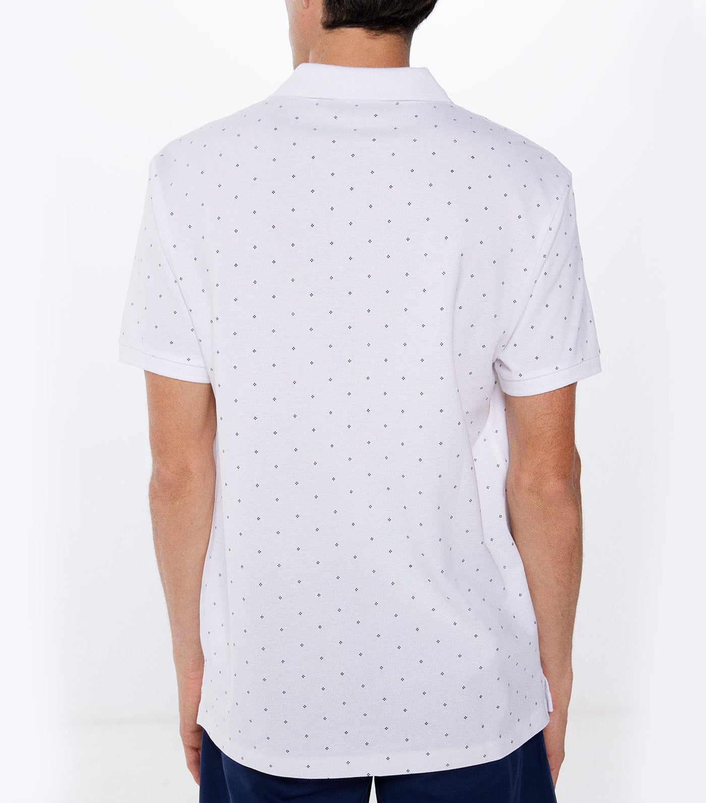 Micro-Print Piqué Polo Shirt White