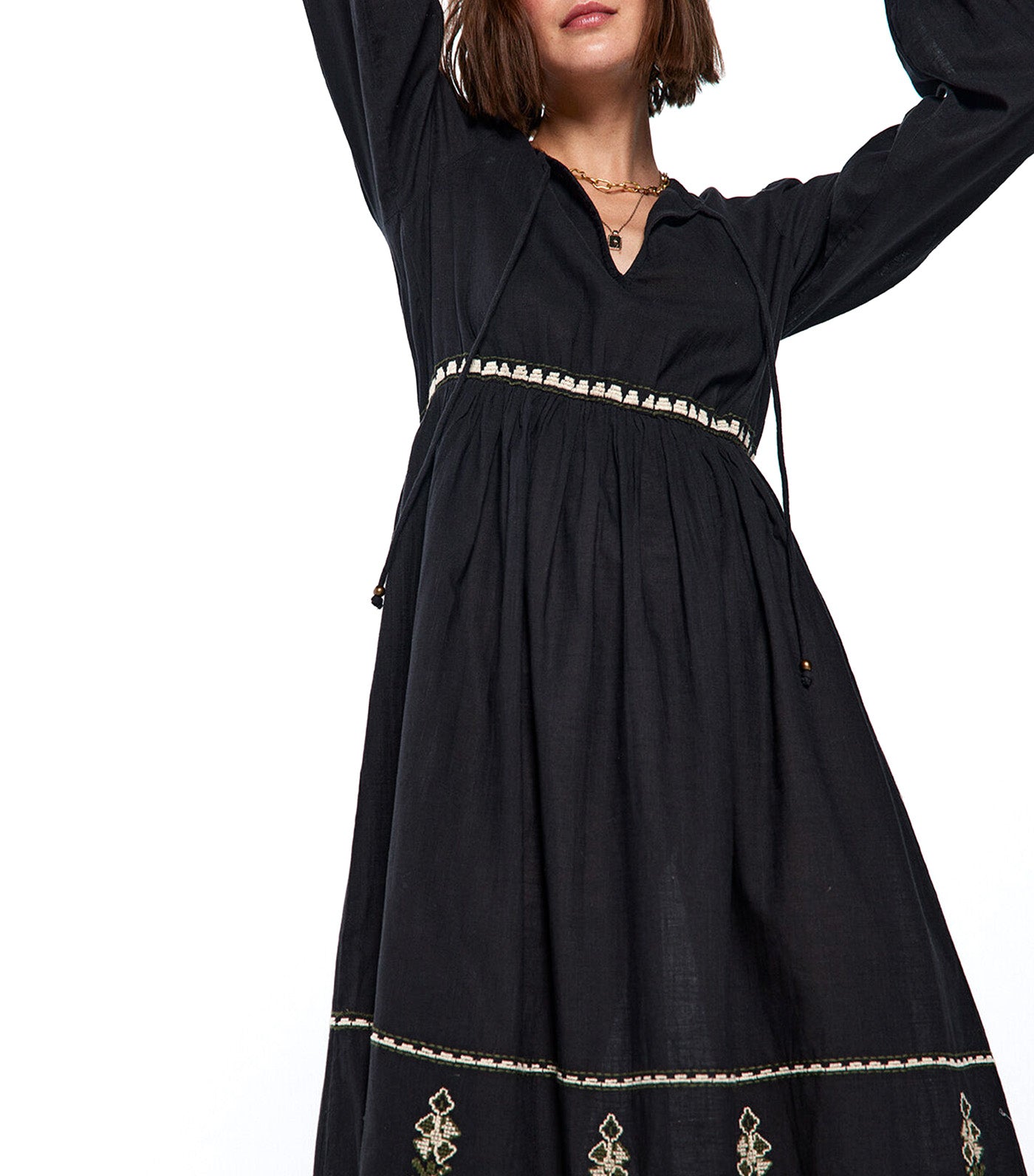 Embroidered Midi Dress