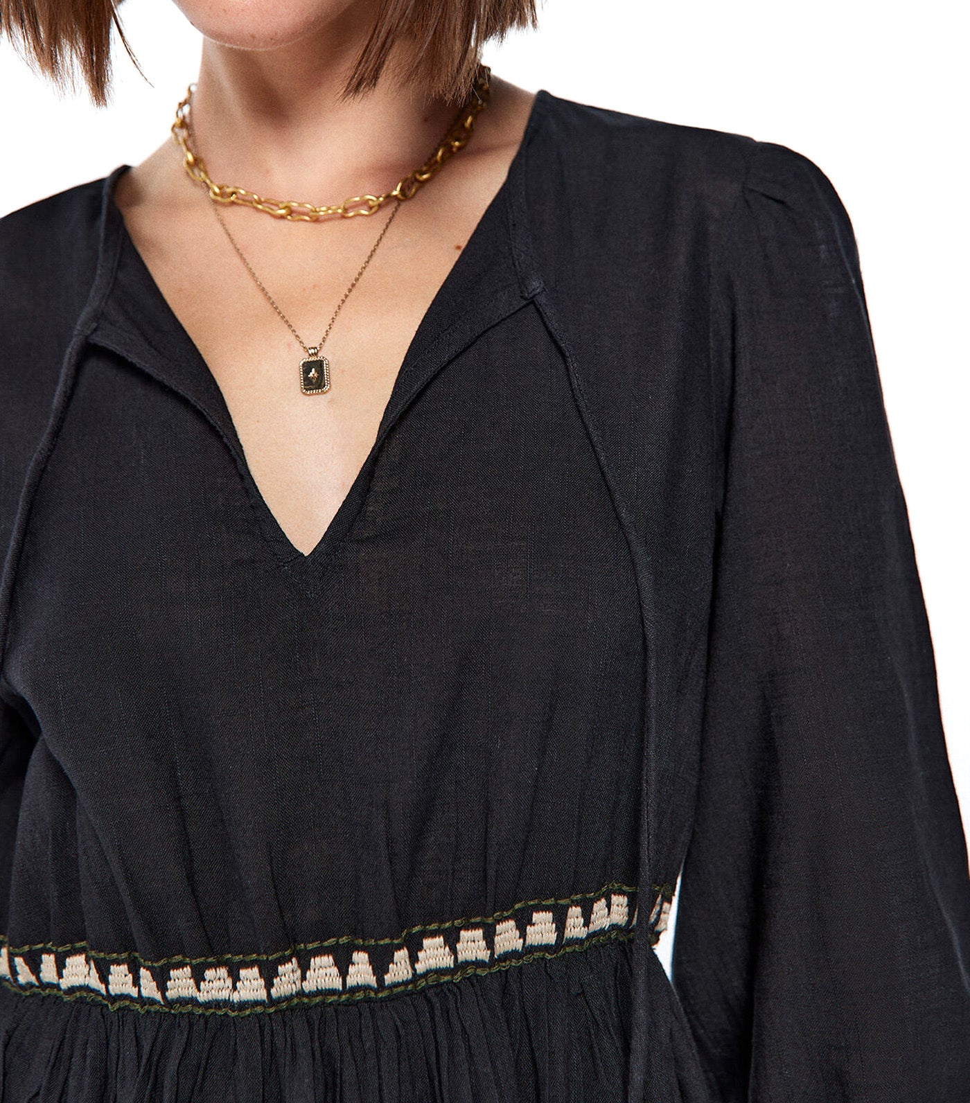 Embroidered Midi Dress