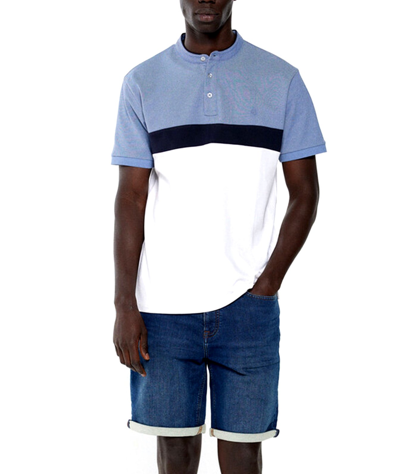 Slim Color Block Piqué Polo Shirt