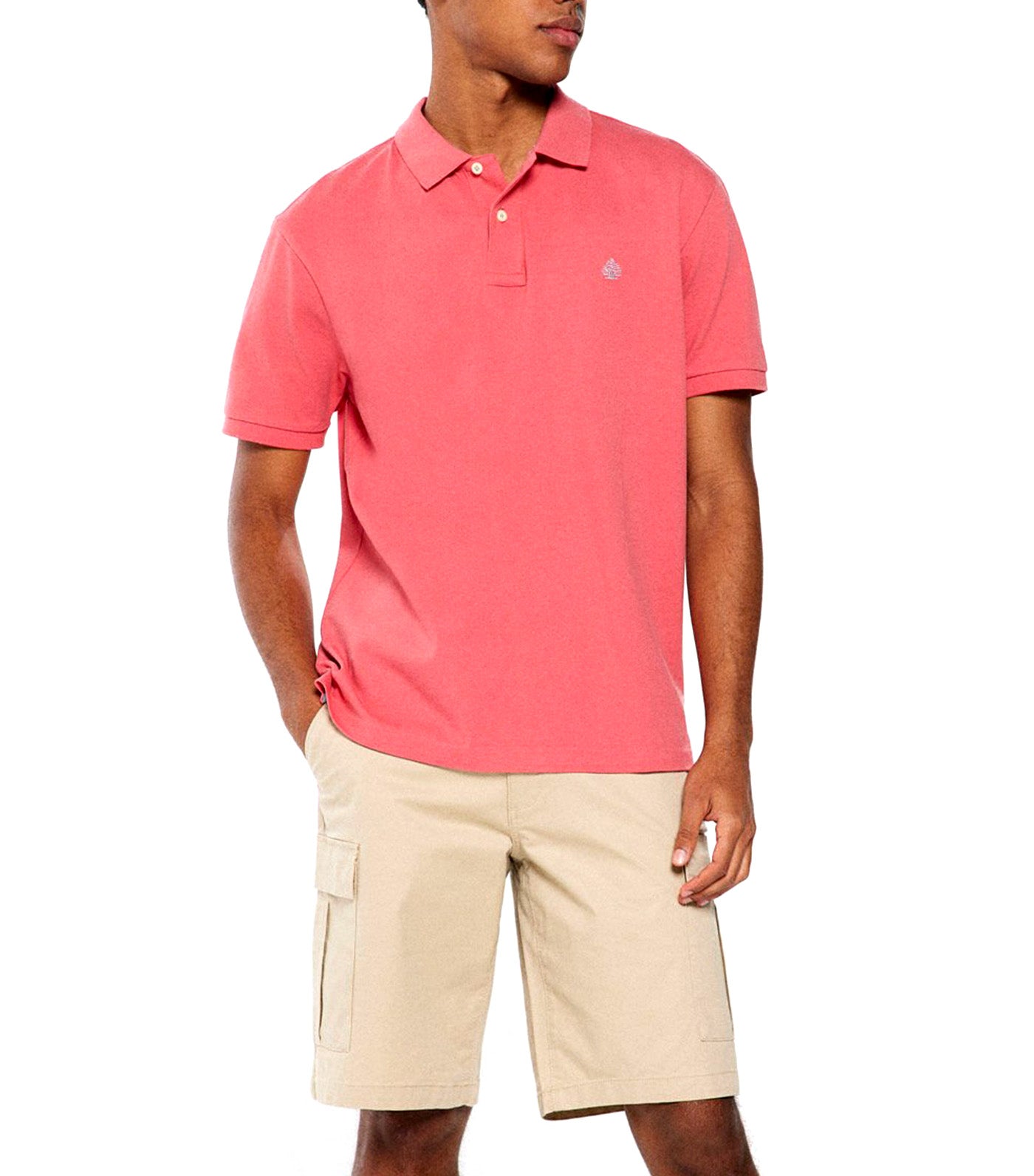 Basic Piqué Polo Shirt Red