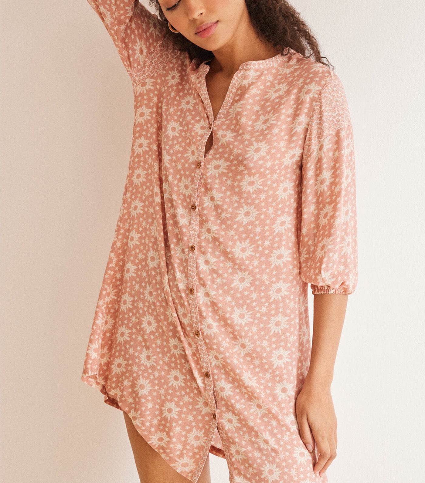 Sun Print Midi Camisole Pink