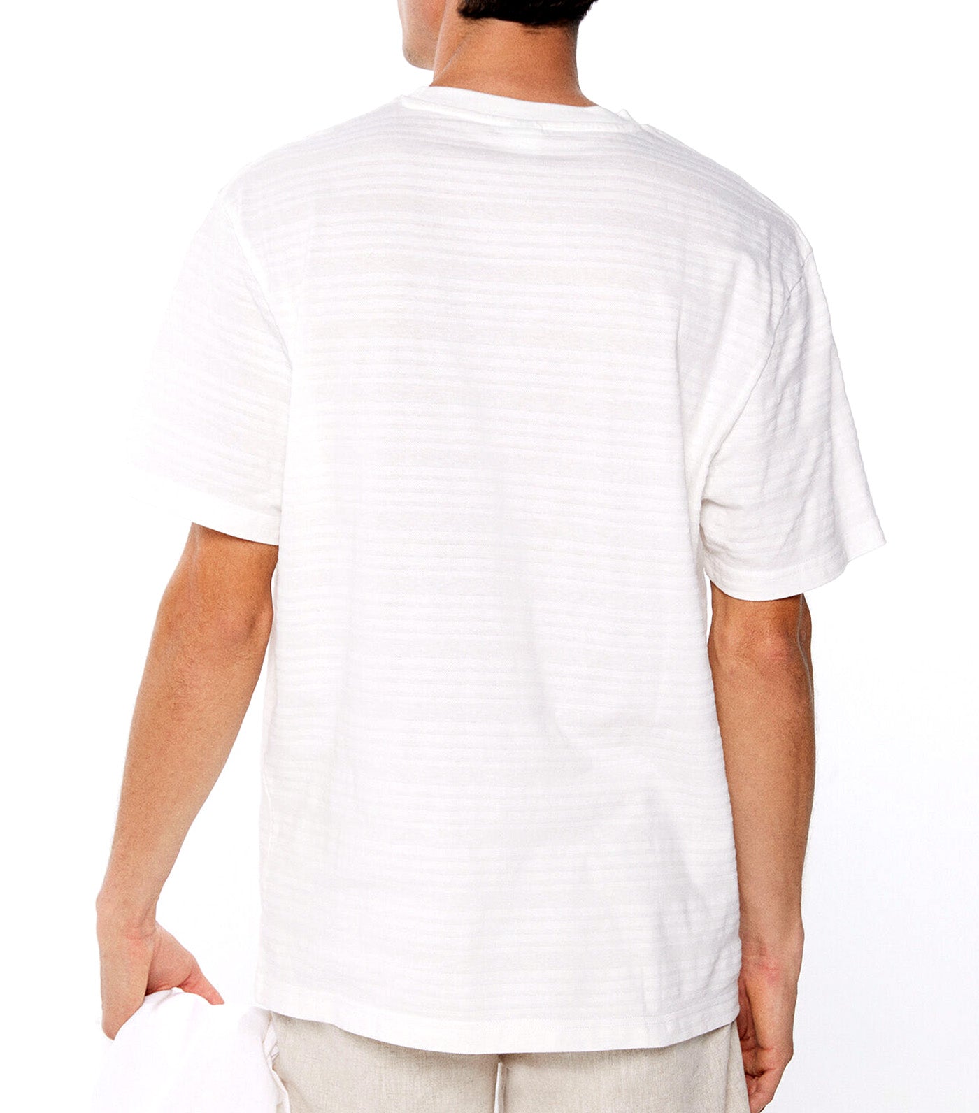 Striped Piqué T-Shirt White