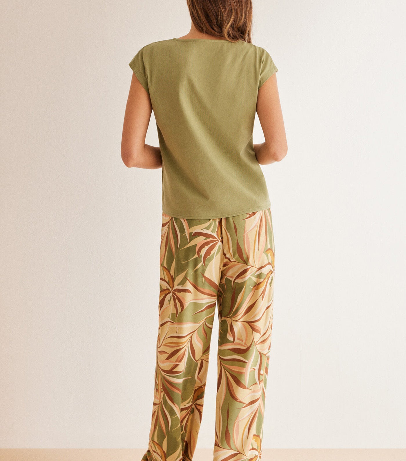 Tropical Print Set Khaki