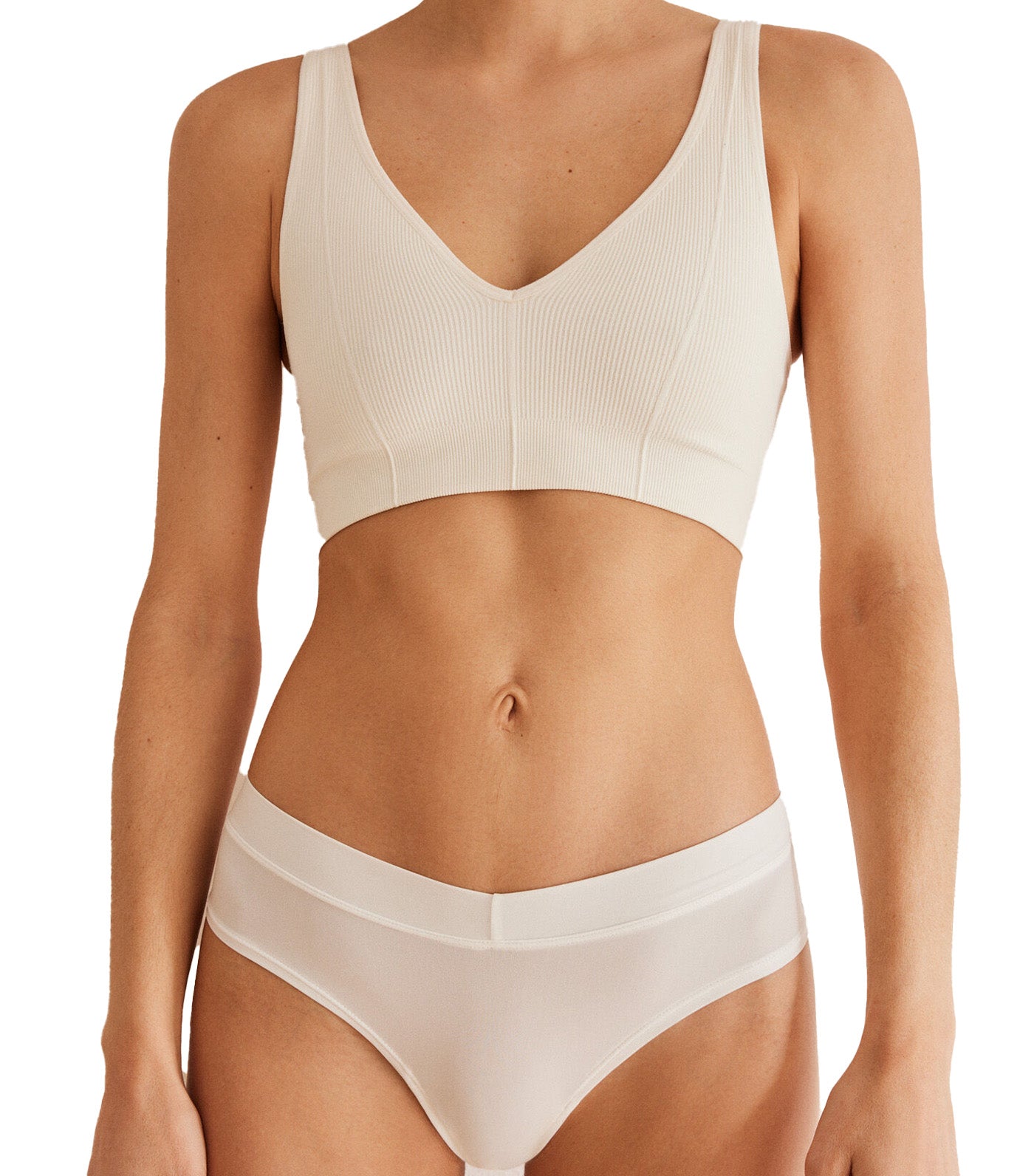 Gathered Brazilian Panties White