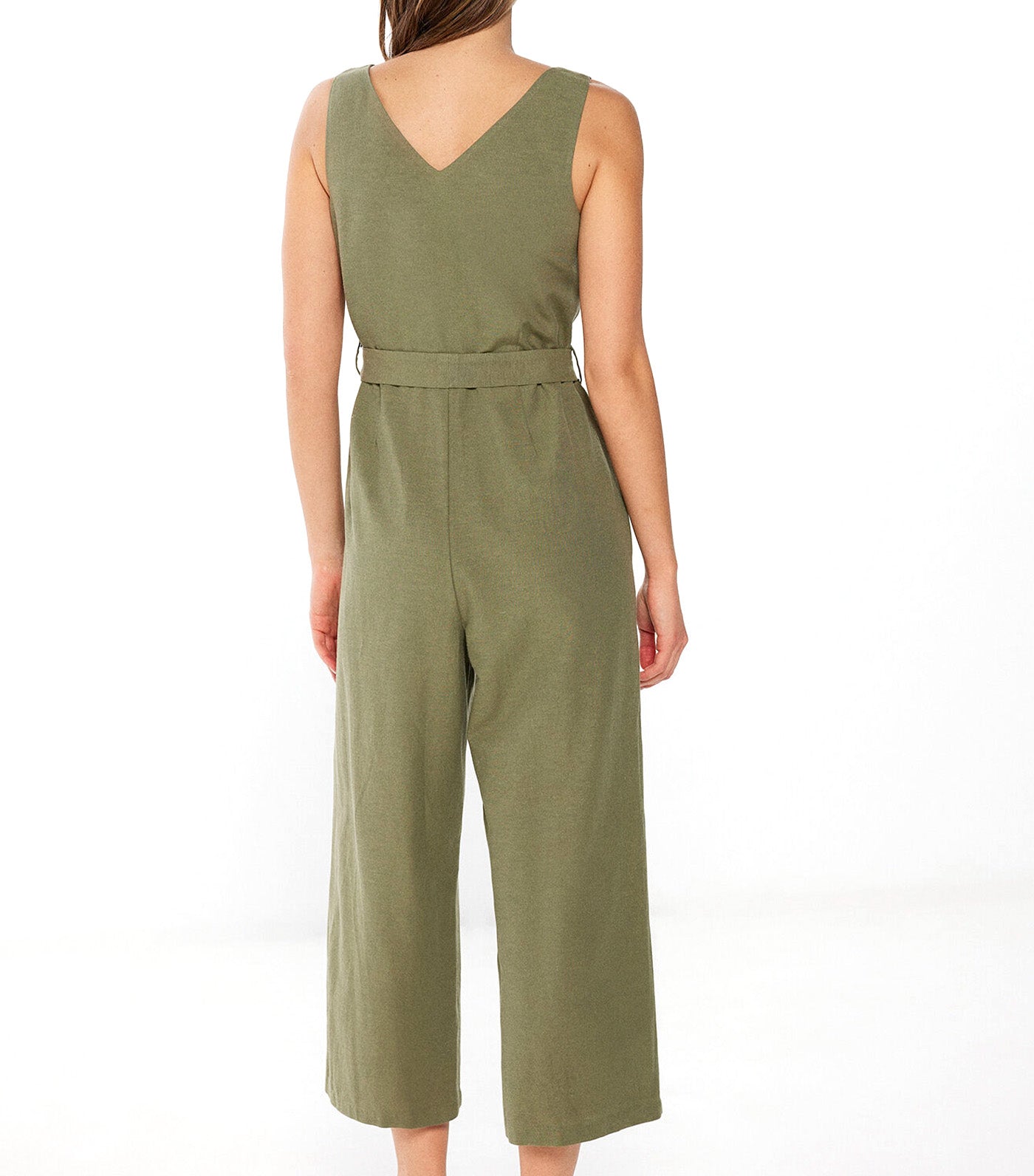 Buttoned Linen Jumpsuit
Green