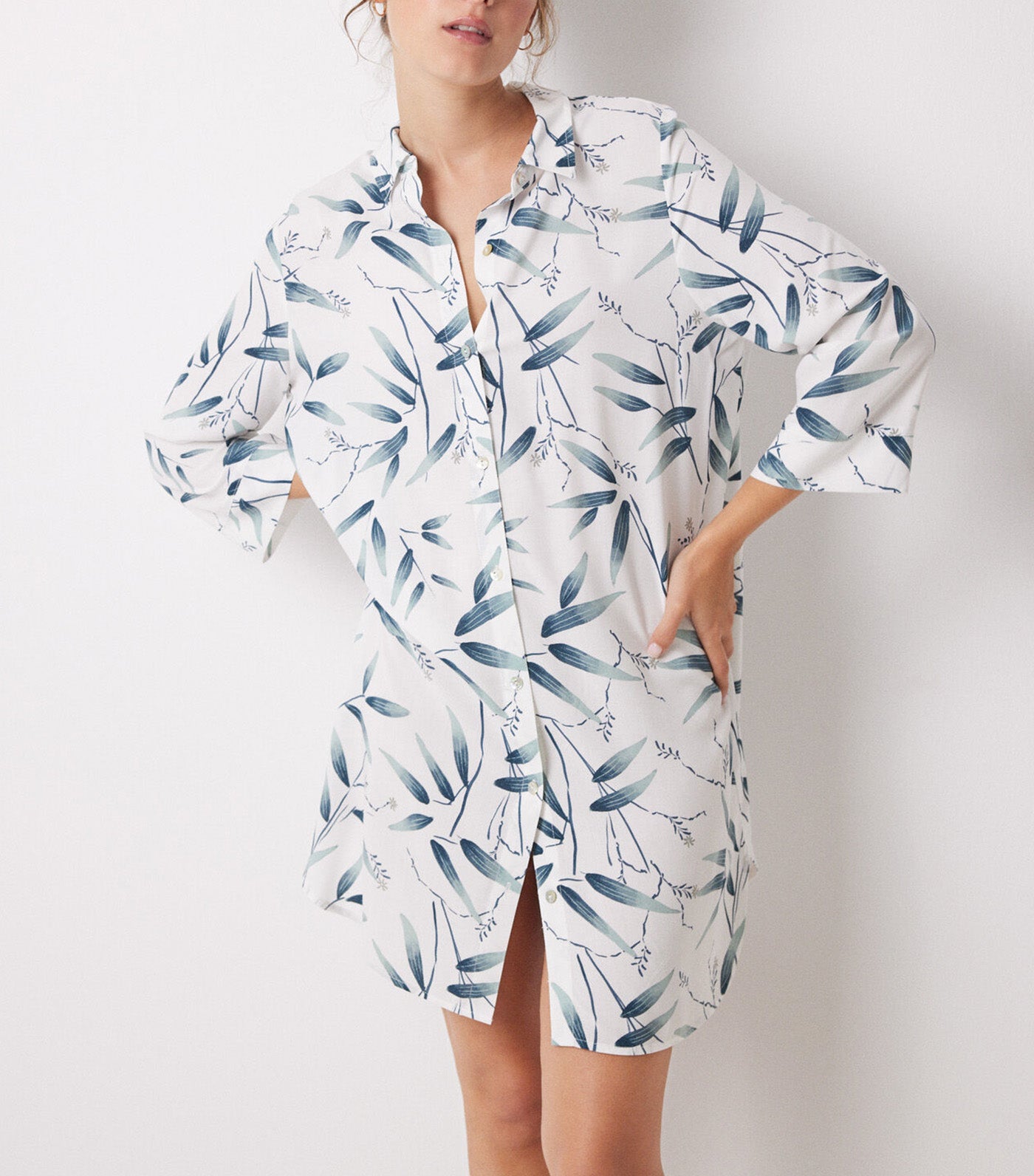 Viscose Camisole With Oriental Print Green