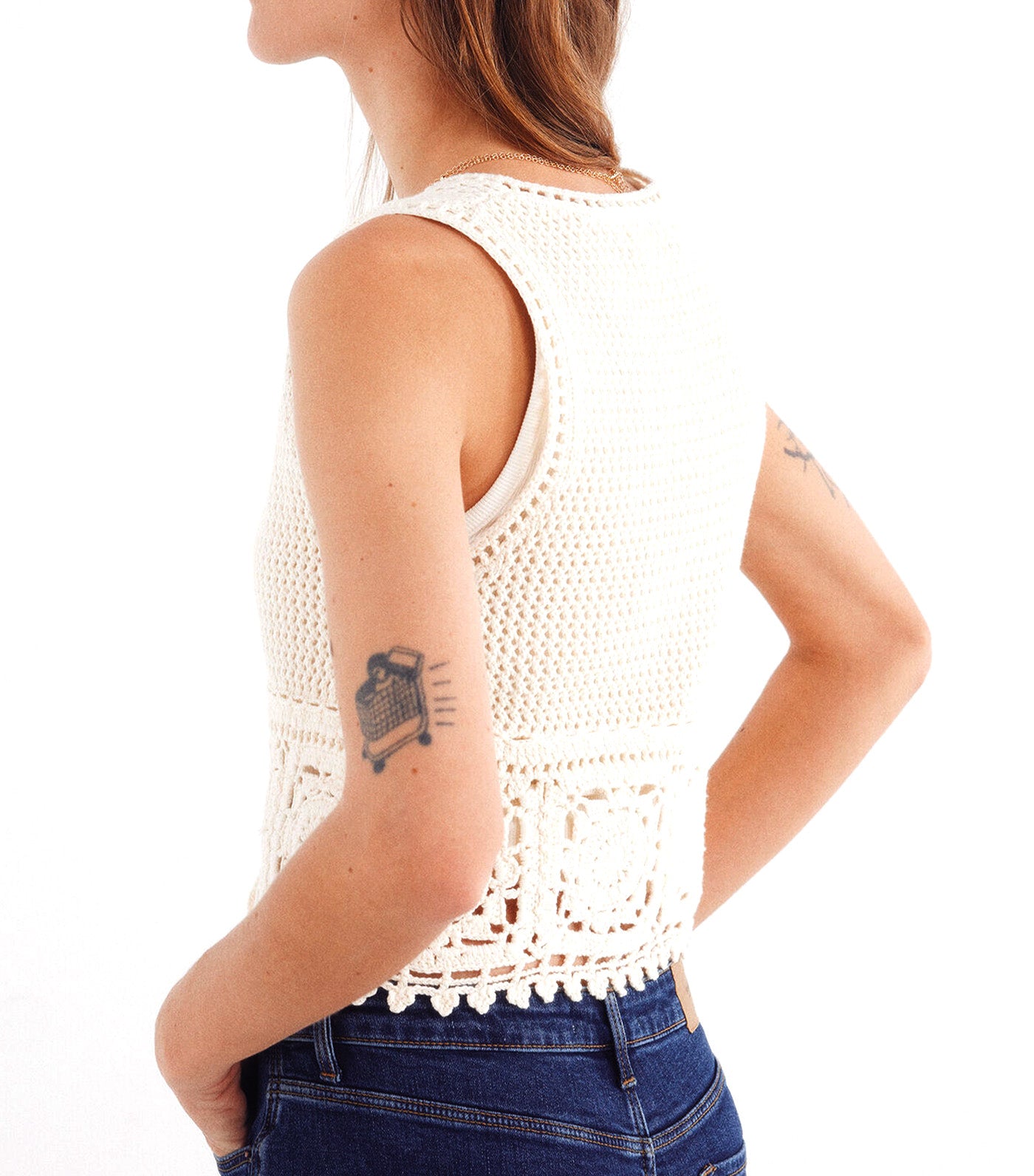 Crochet Waistcoat Sand