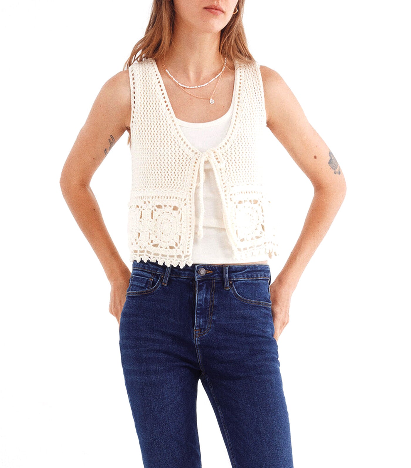 Crochet Waistcoat Sand