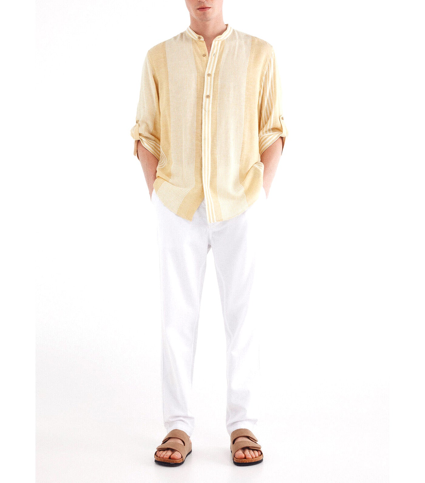 Slim Fit Linen Chino Pants