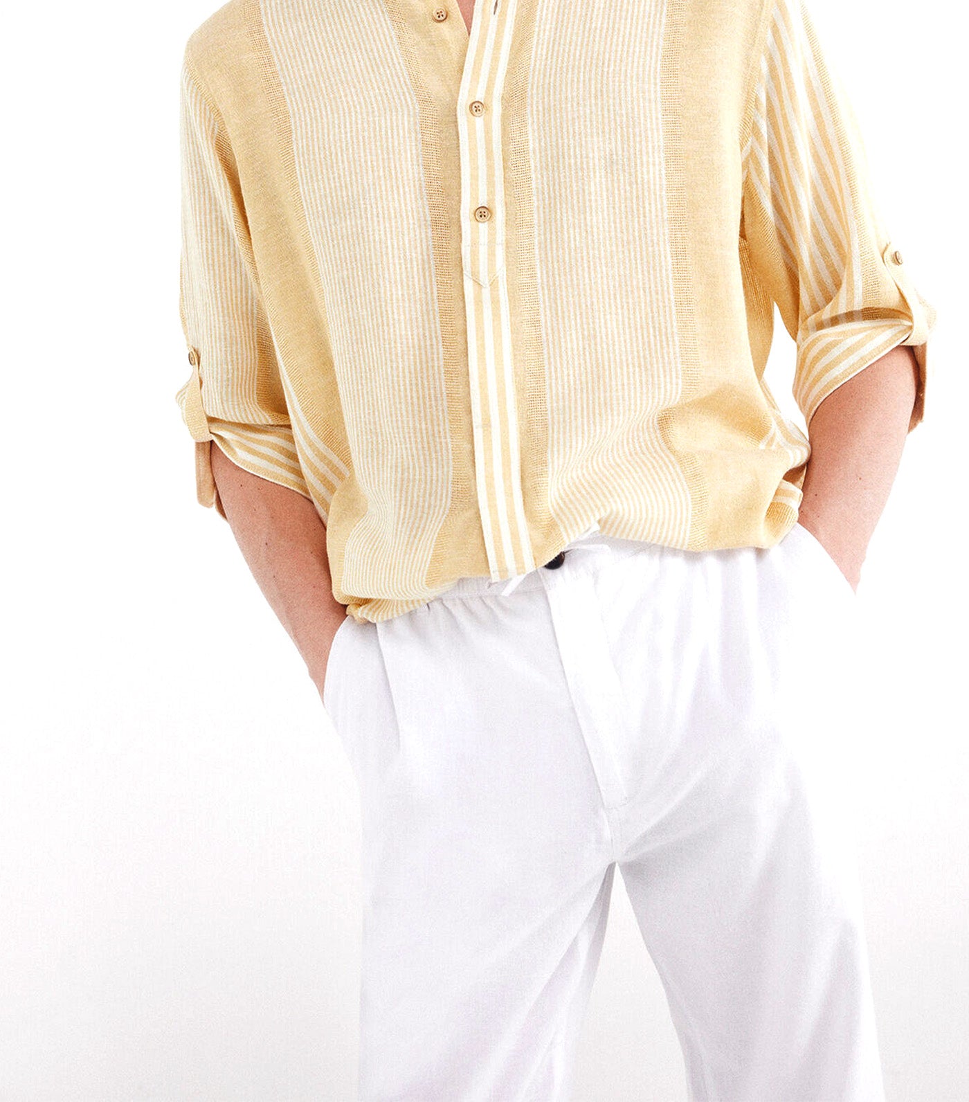 Slim Fit Linen Chino Pants