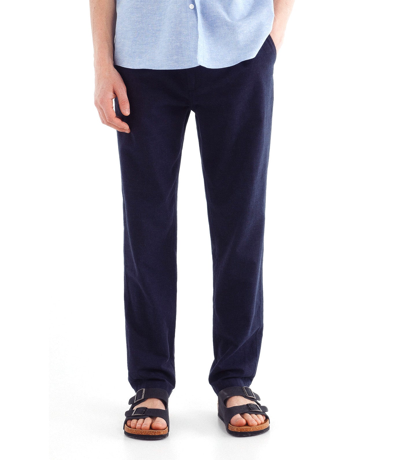 Slim Fit Linen Chino Pants
