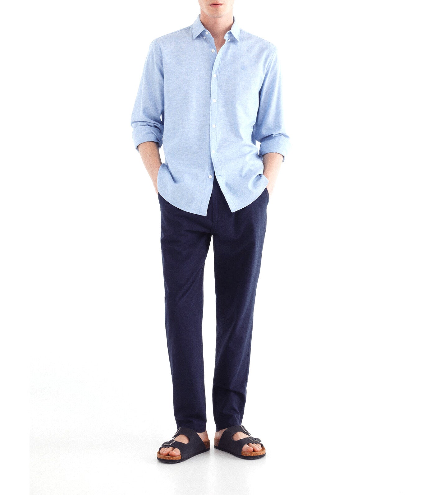 Slim Fit Linen Chino Pants