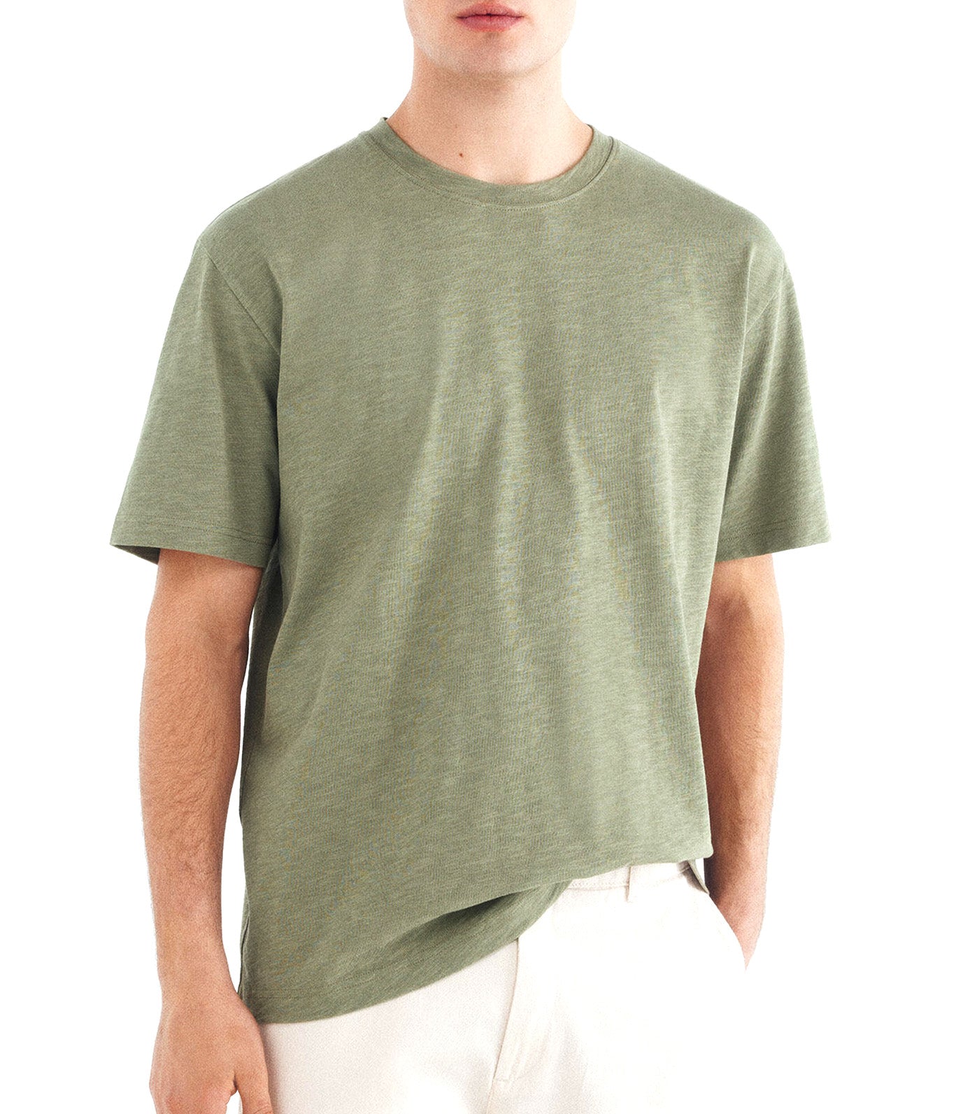 Slub Cotton T-Shirt Light Khaki