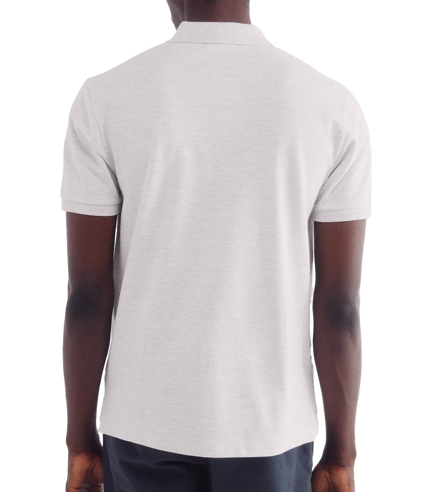 Regular Fit Basic Fancy Piqué Polo Light Gray