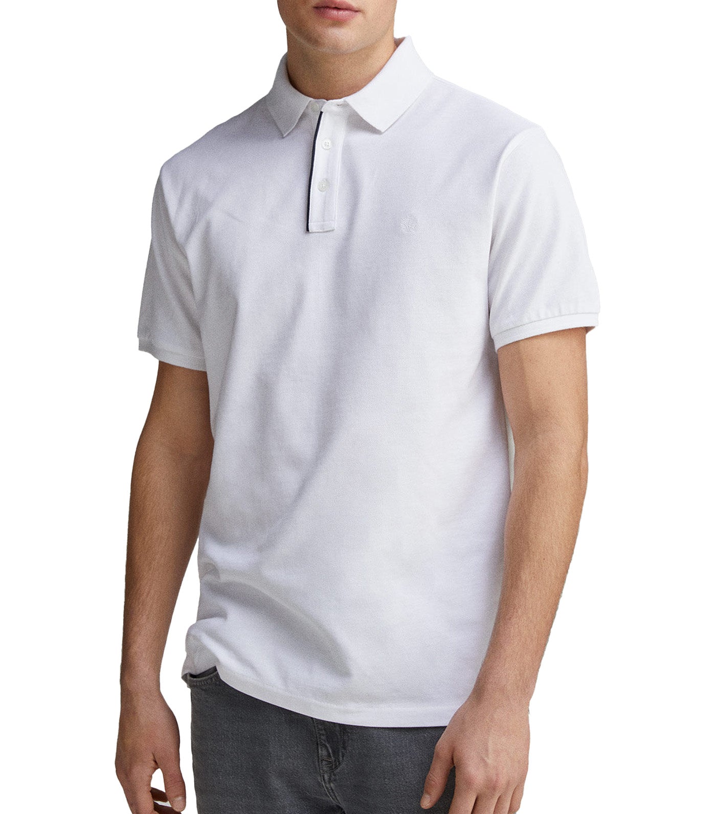 Slim Fit Contrast Piqué Polo Placket