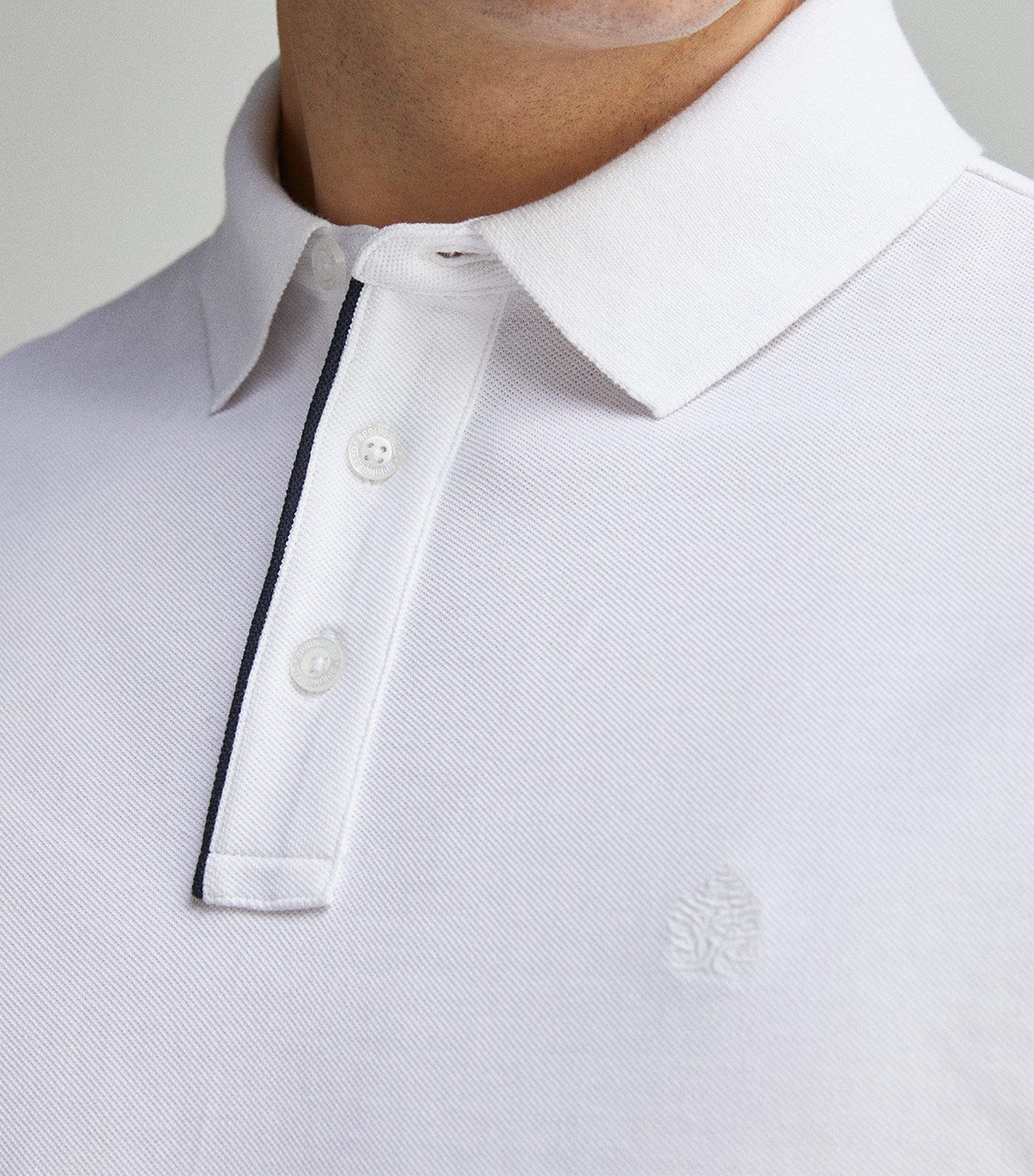 Slim Fit Contrast Piqué Polo Placket