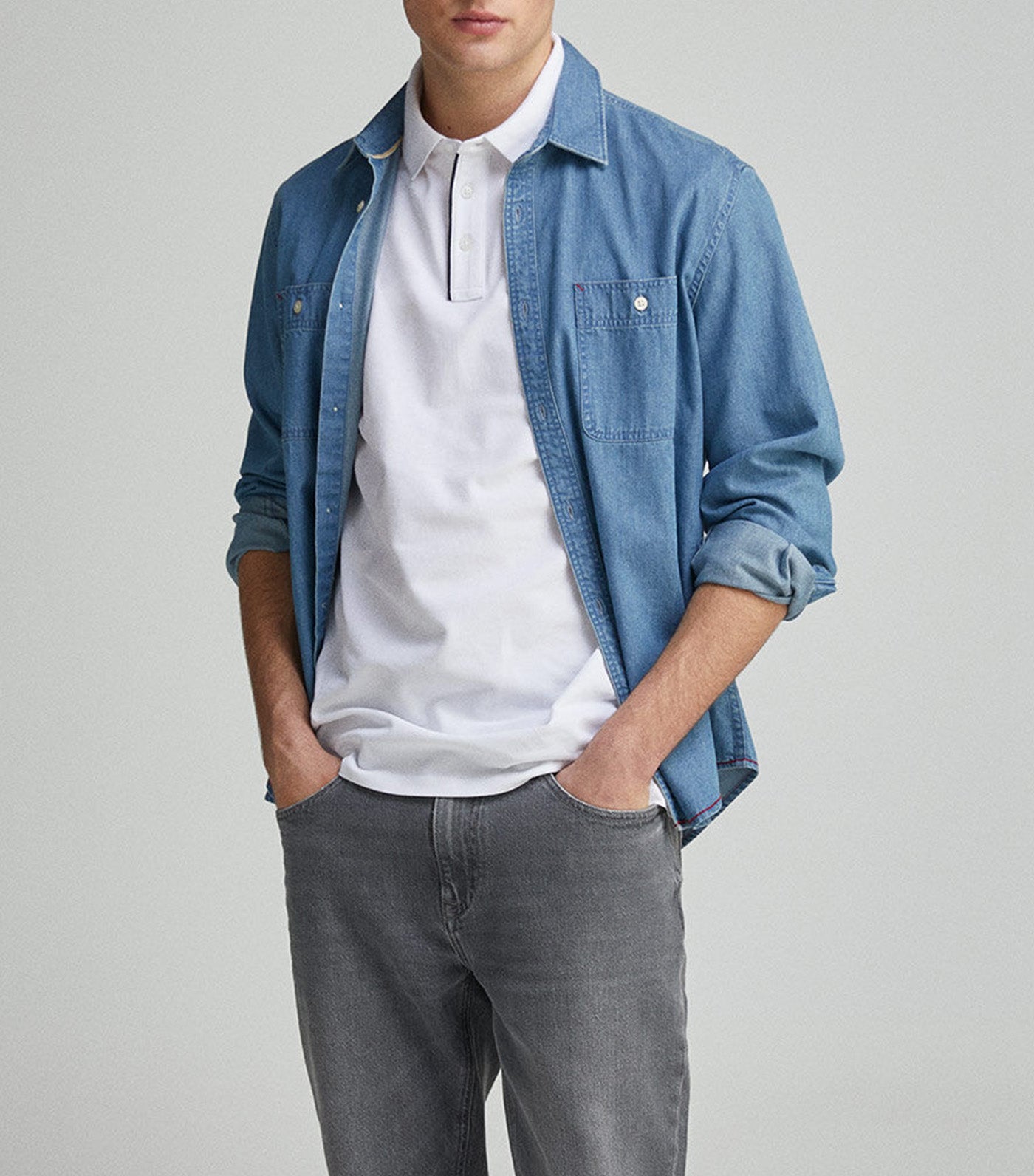 Slim Fit Contrast Piqué Polo Placket