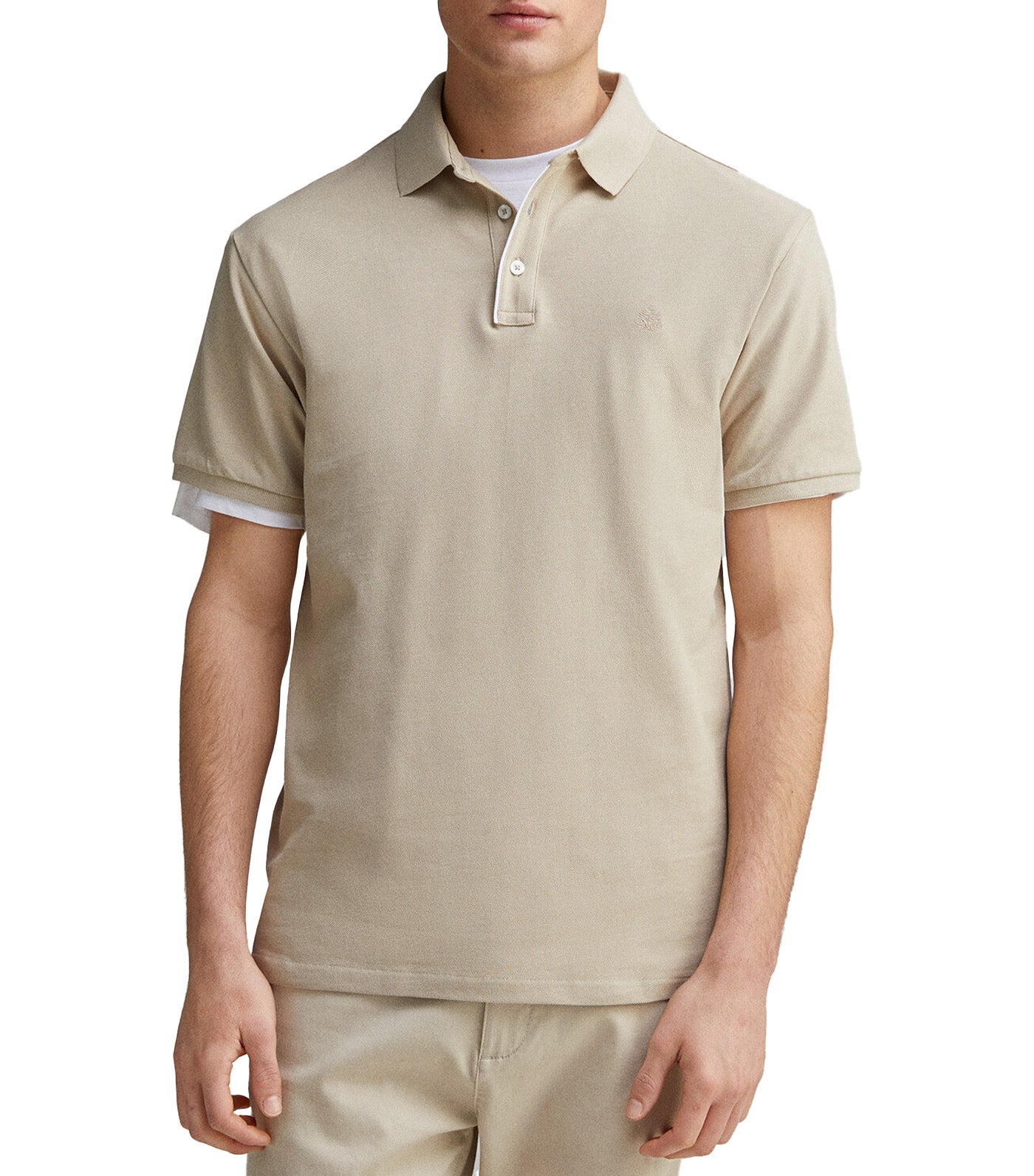 Slim Fit Contrast Piqué Polo Placket