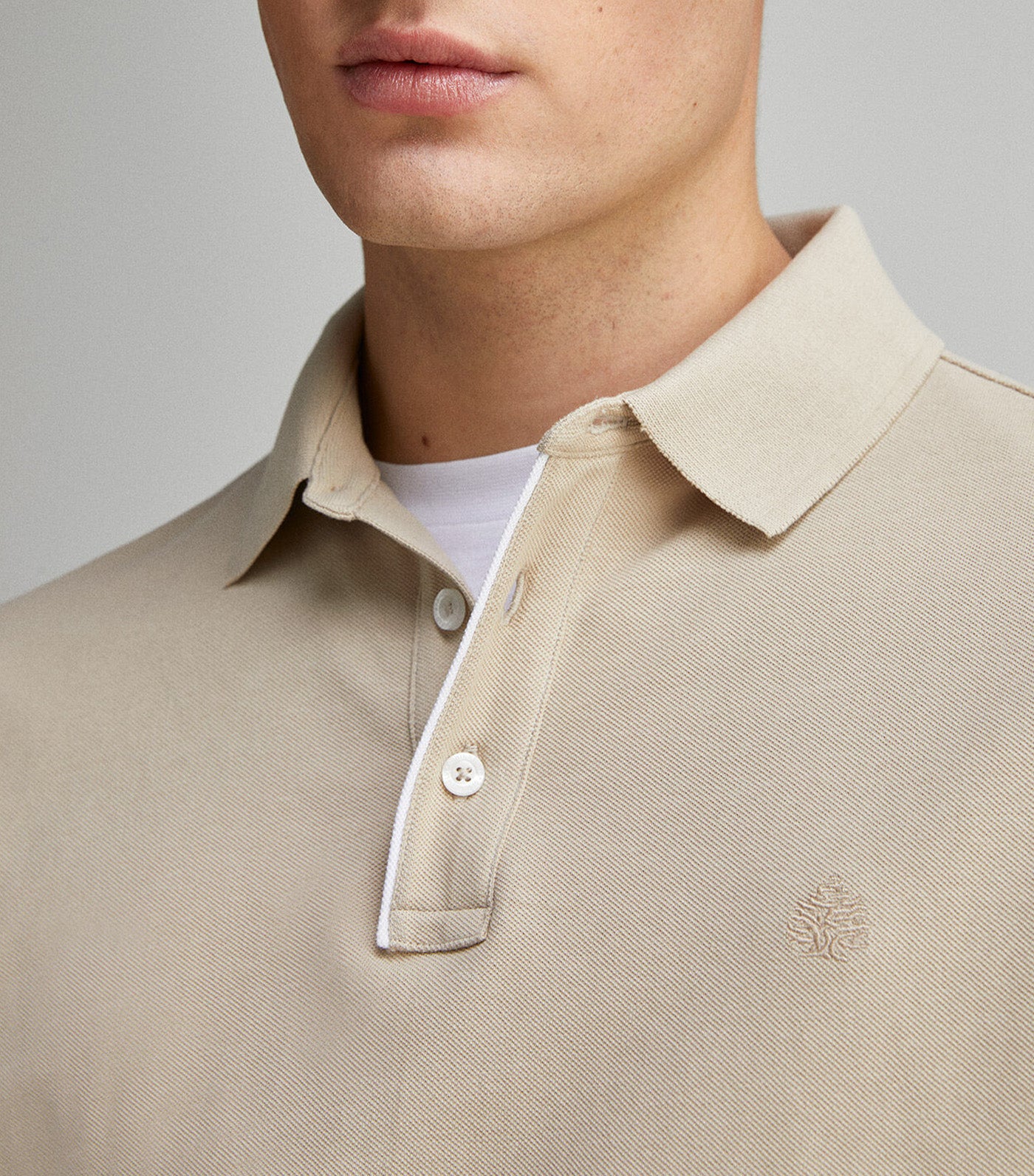 Slim Fit Contrast Piqué Polo Placket