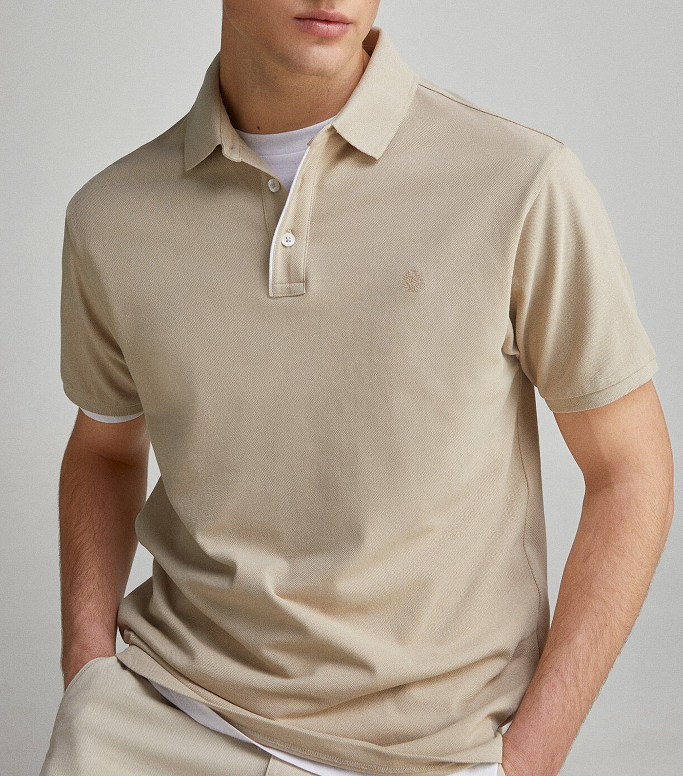 Slim Fit Contrast Piqué Polo Placket