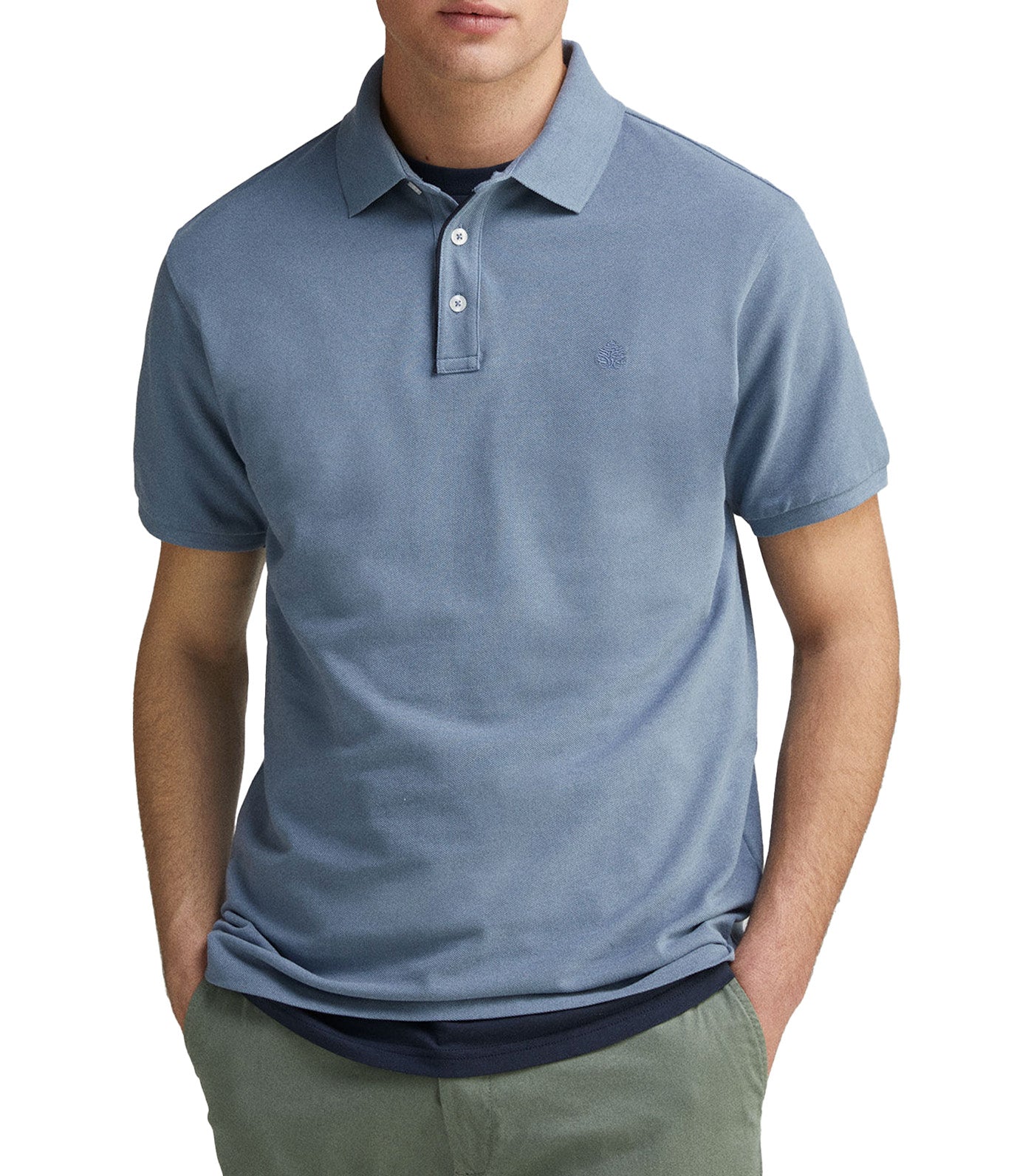 Slim Fit Contrast Piqué Polo Placket
