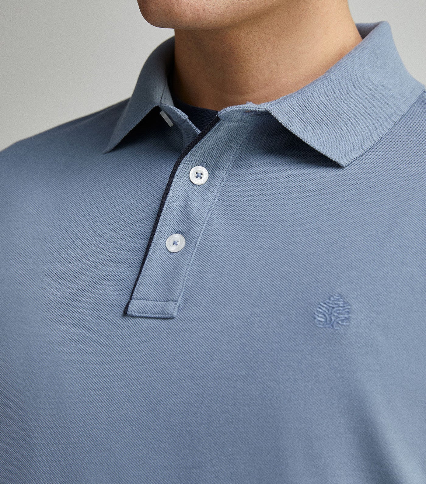 Slim Fit Contrast Piqué Polo Placket