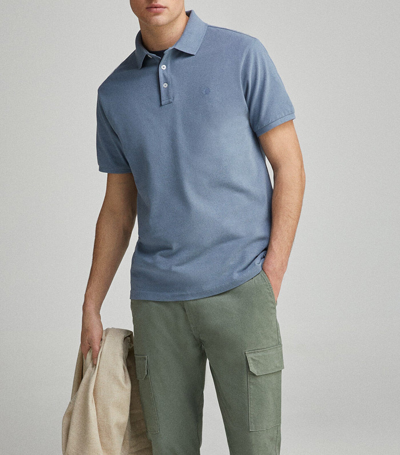 Slim Fit Contrast Piqué Polo Placket