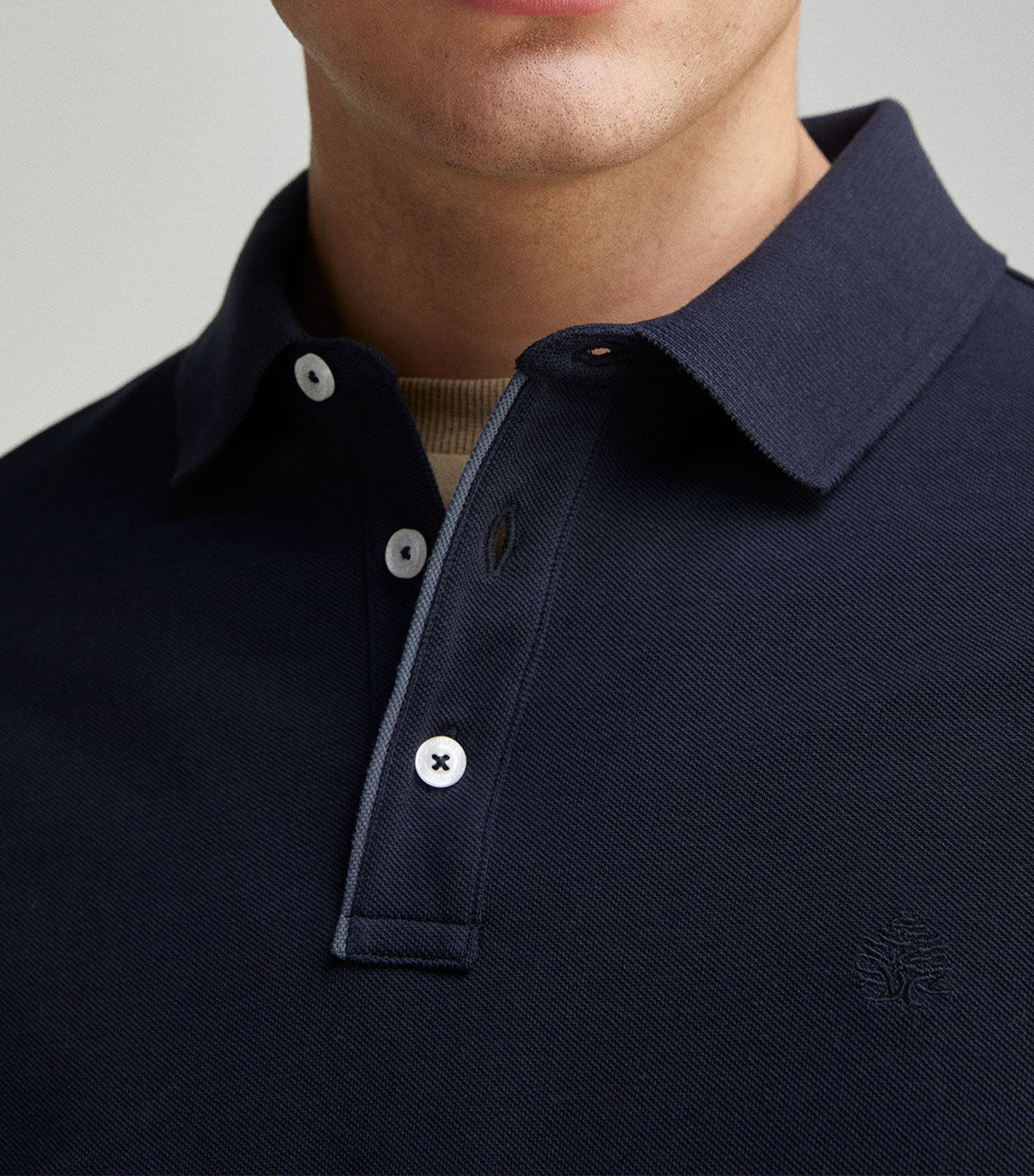 Slim Fit Contrast Piqué Polo Placket