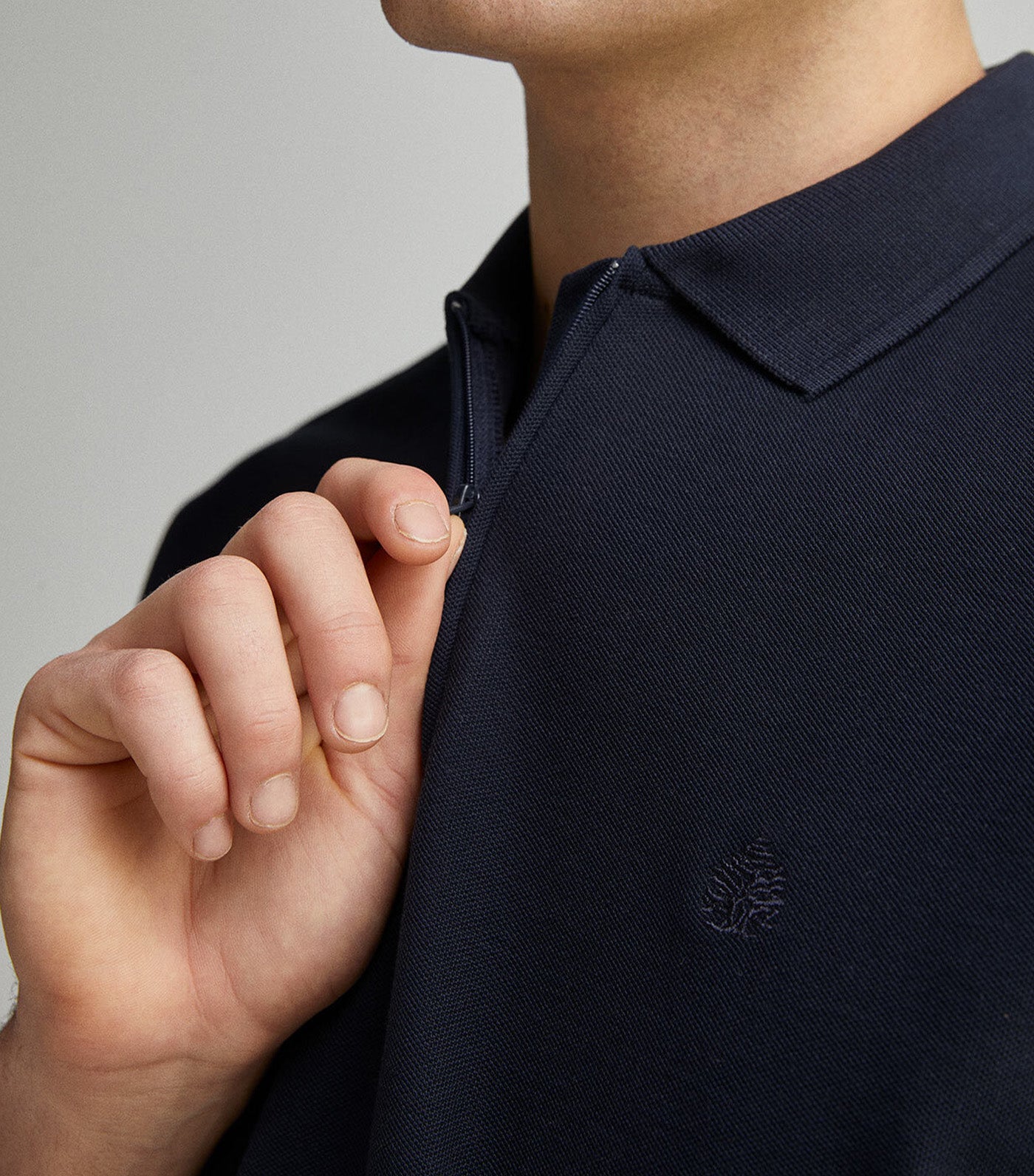 Regular Fit Zip Fastening Piqué Polo