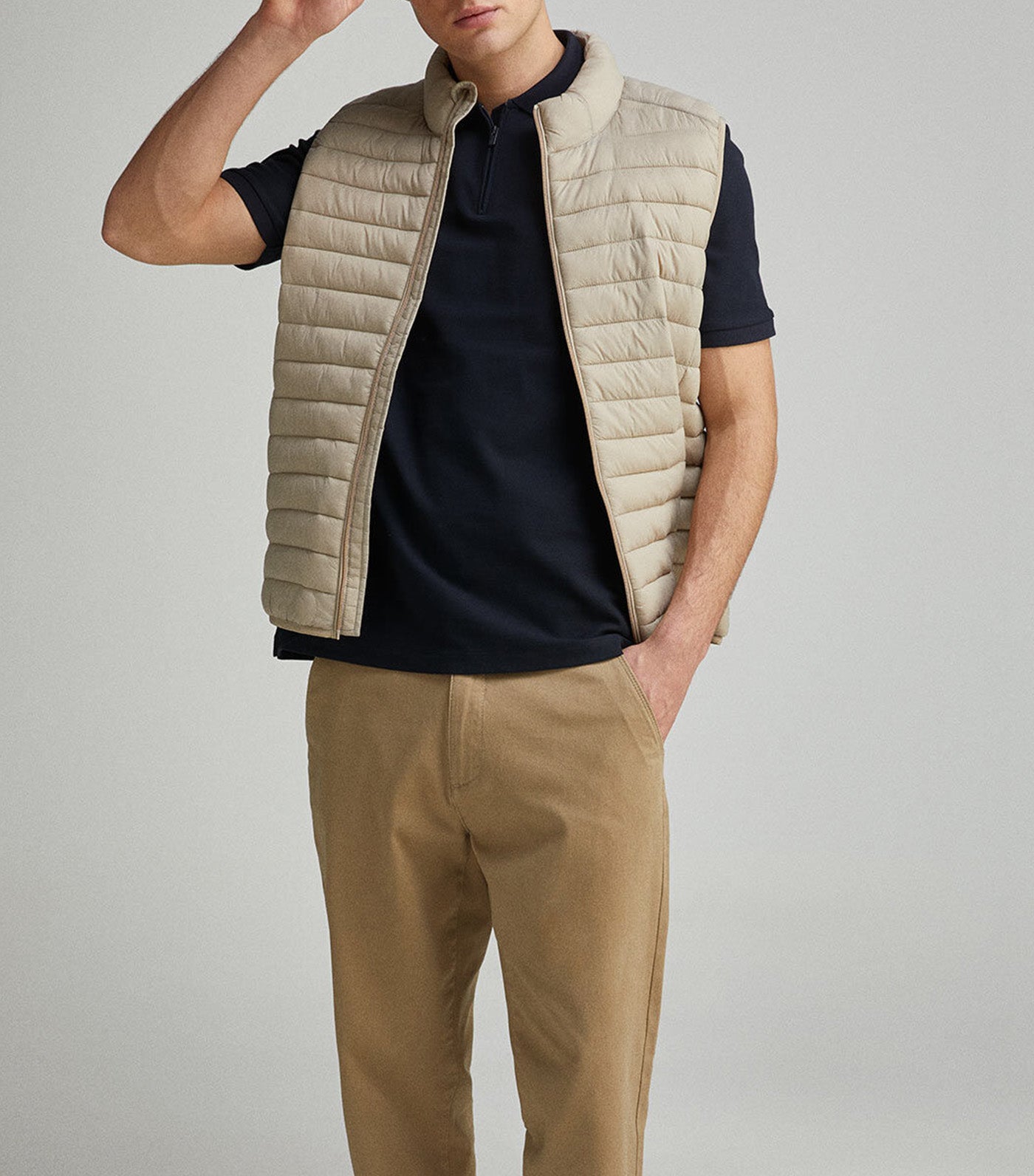 Regular Fit Zip Fastening Piqué Polo