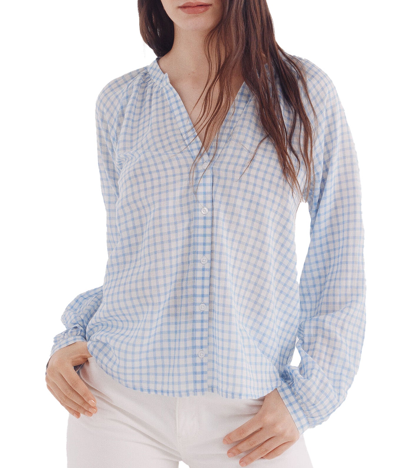 Mandarin Collar Volume Blouse