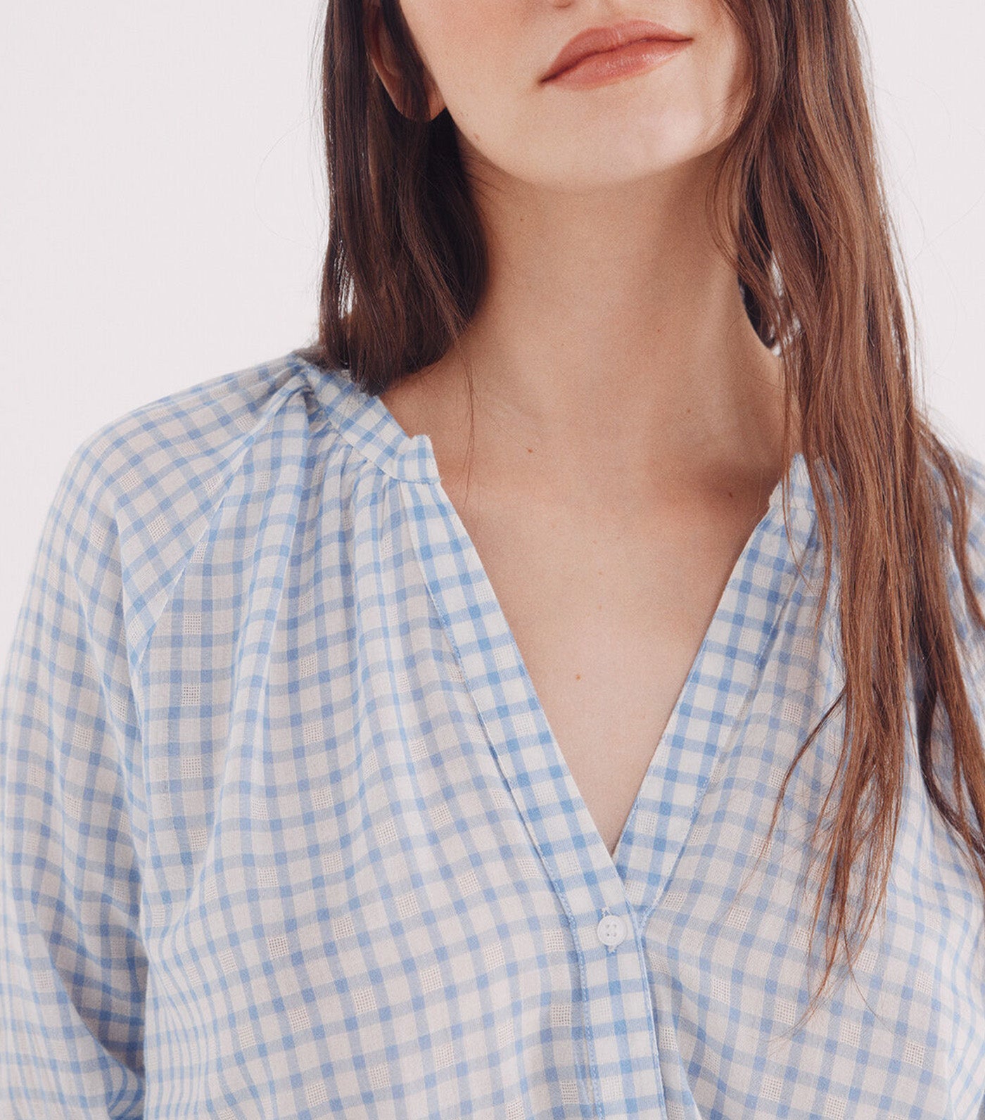 Mandarin Collar Volume Blouse