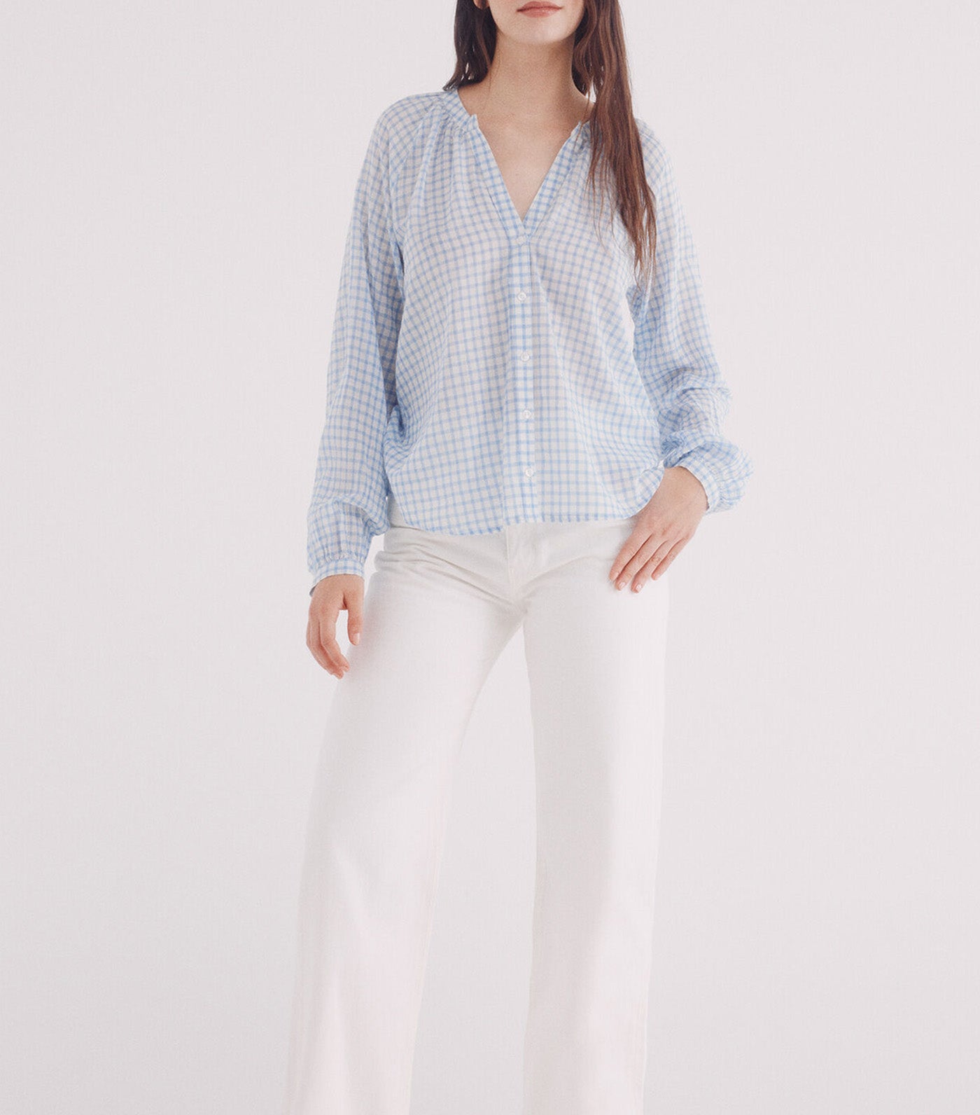 Mandarin Collar Volume Blouse