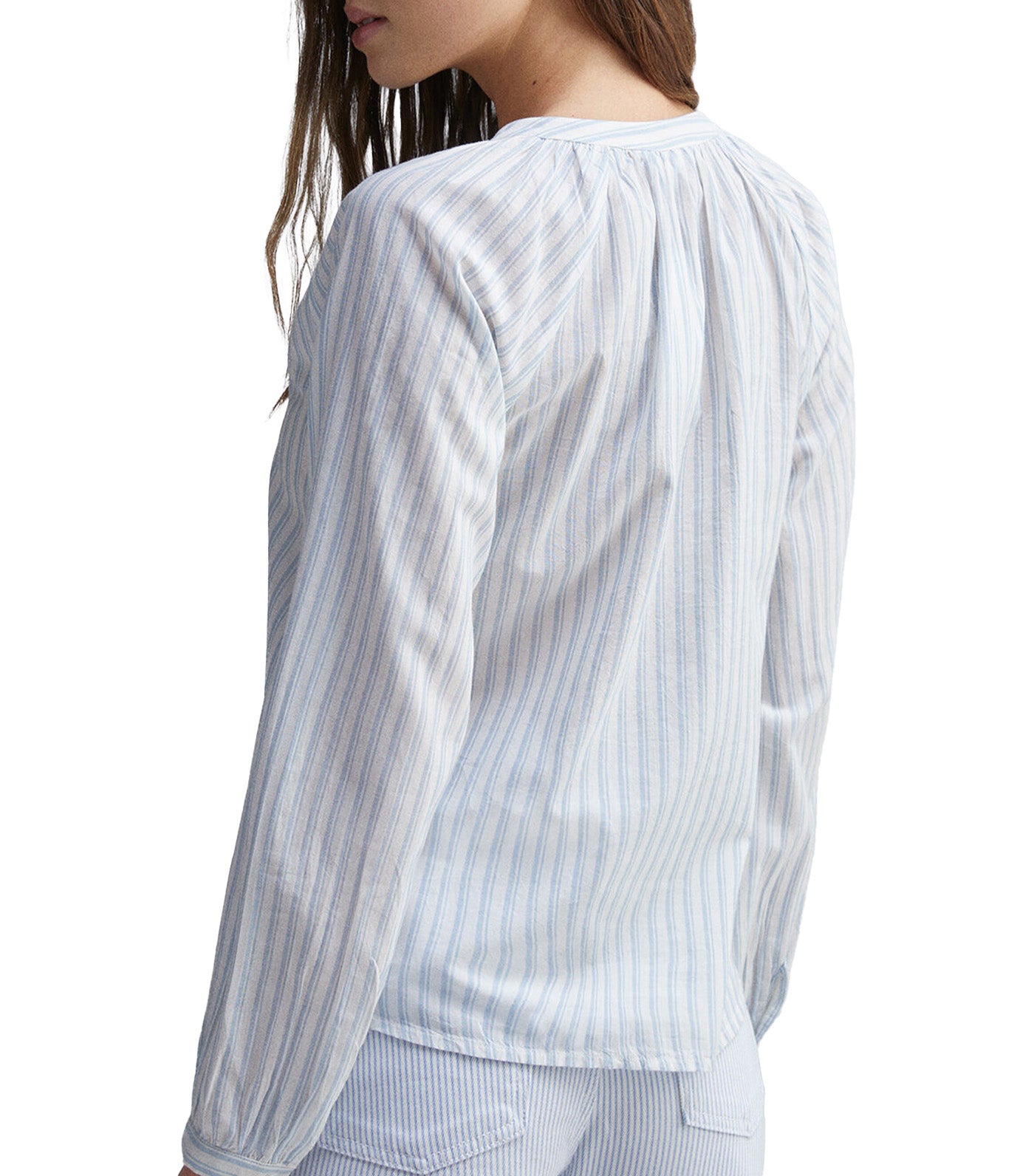 Mandarin Collar Volume Blouse