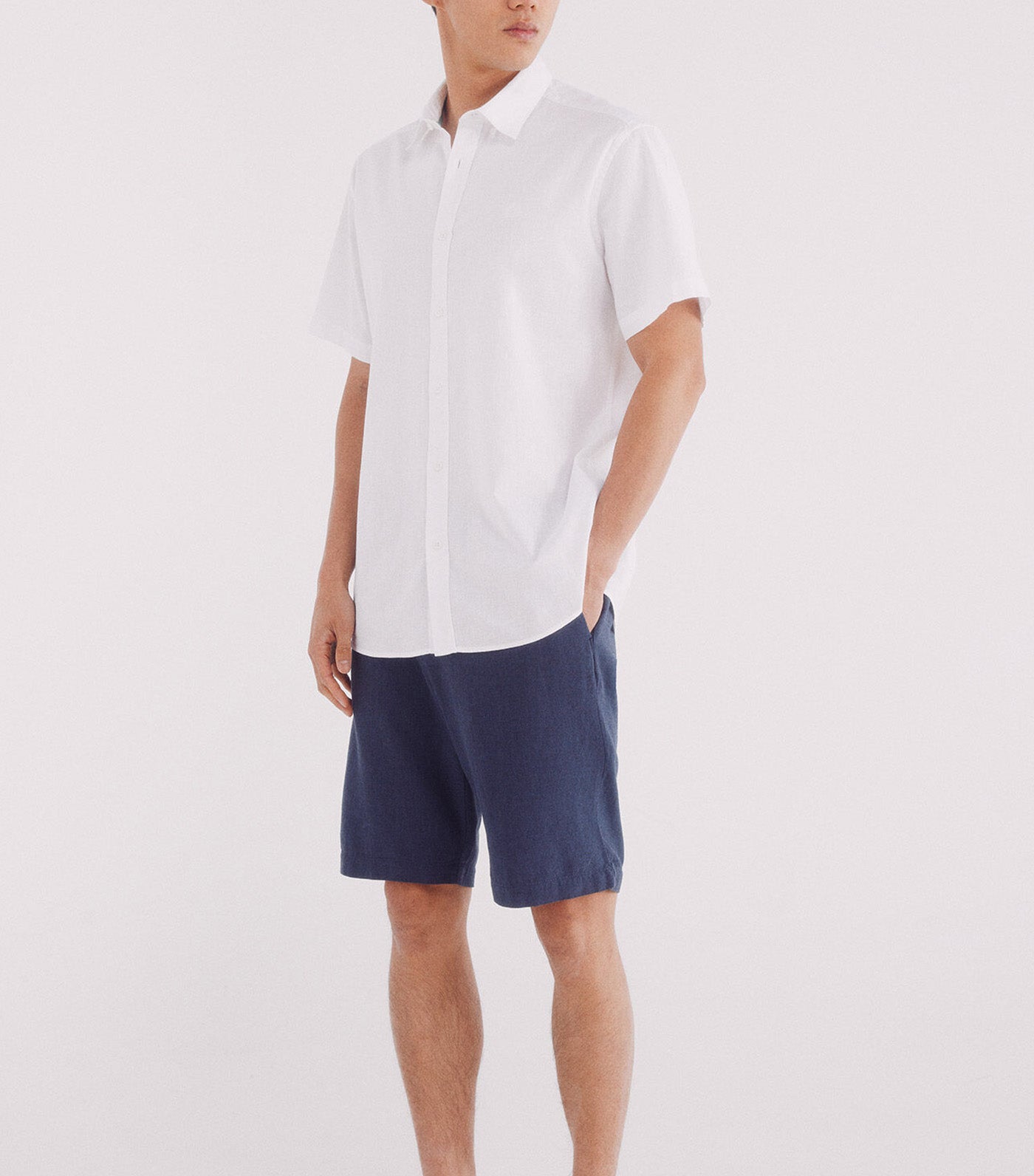 Short-Sleeved Linen Shirt