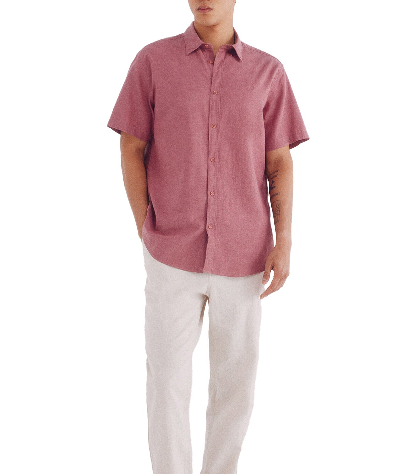 Short-Sleeved Linen Shirt