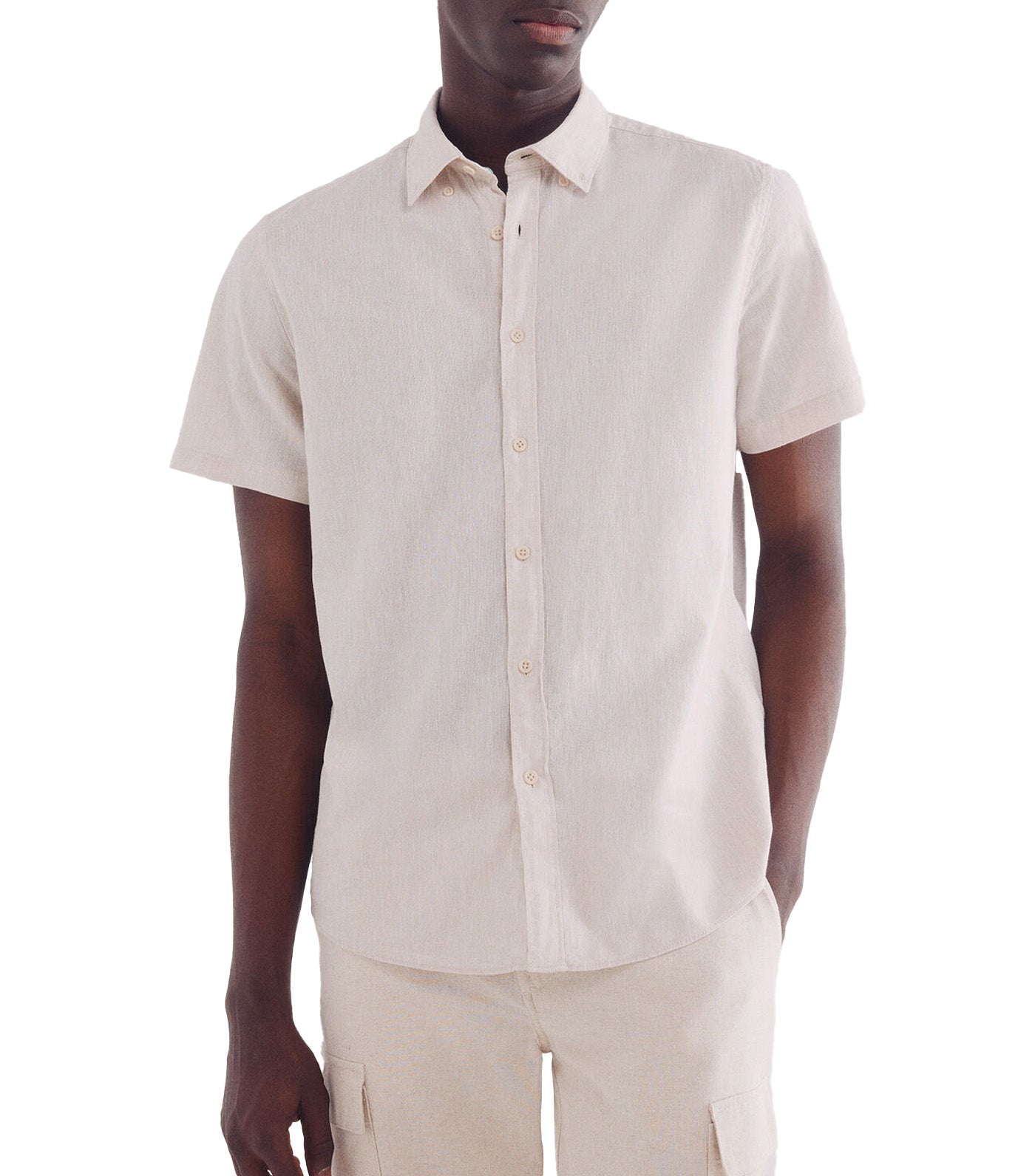 Short-Sleeved Linen Shirt