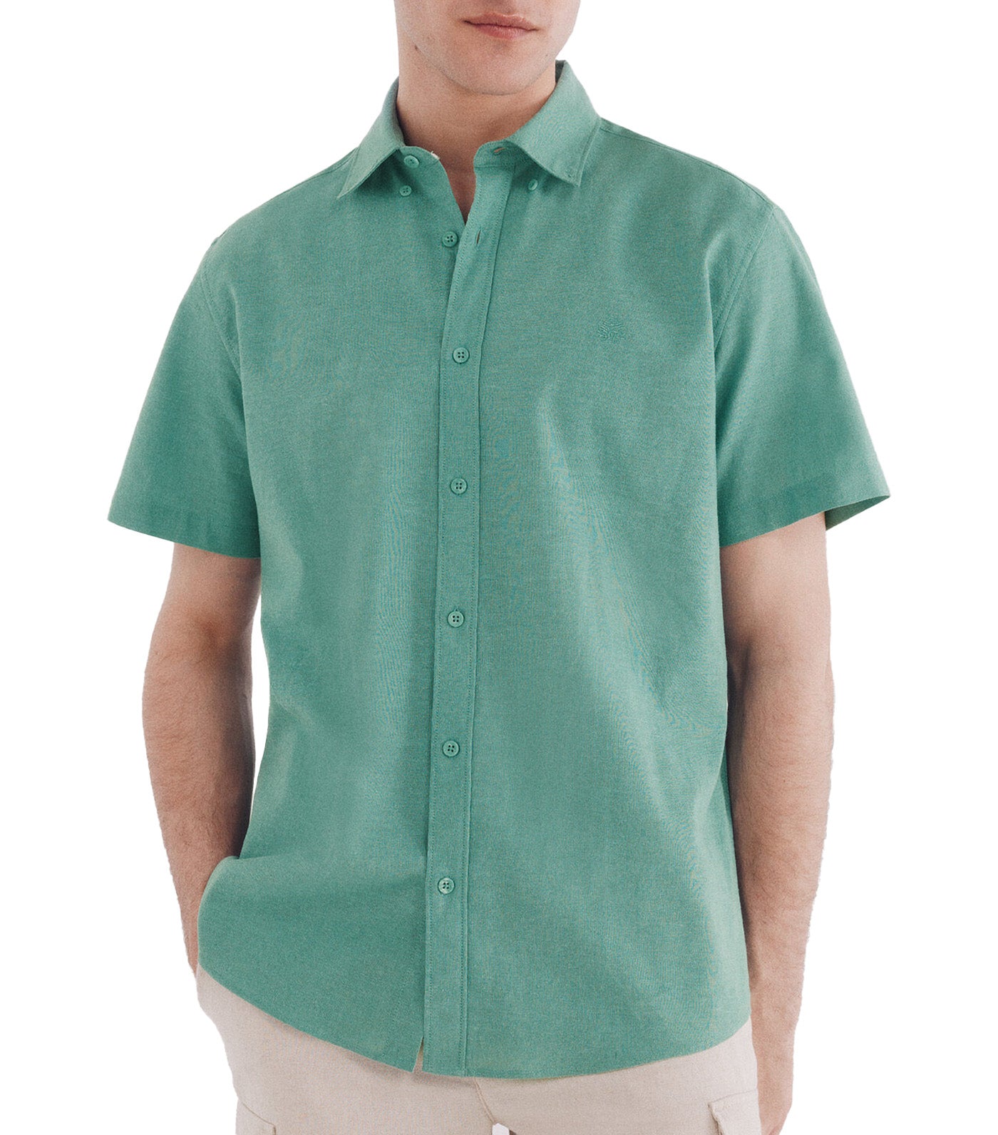 Short-Sleeved Linen Shirt