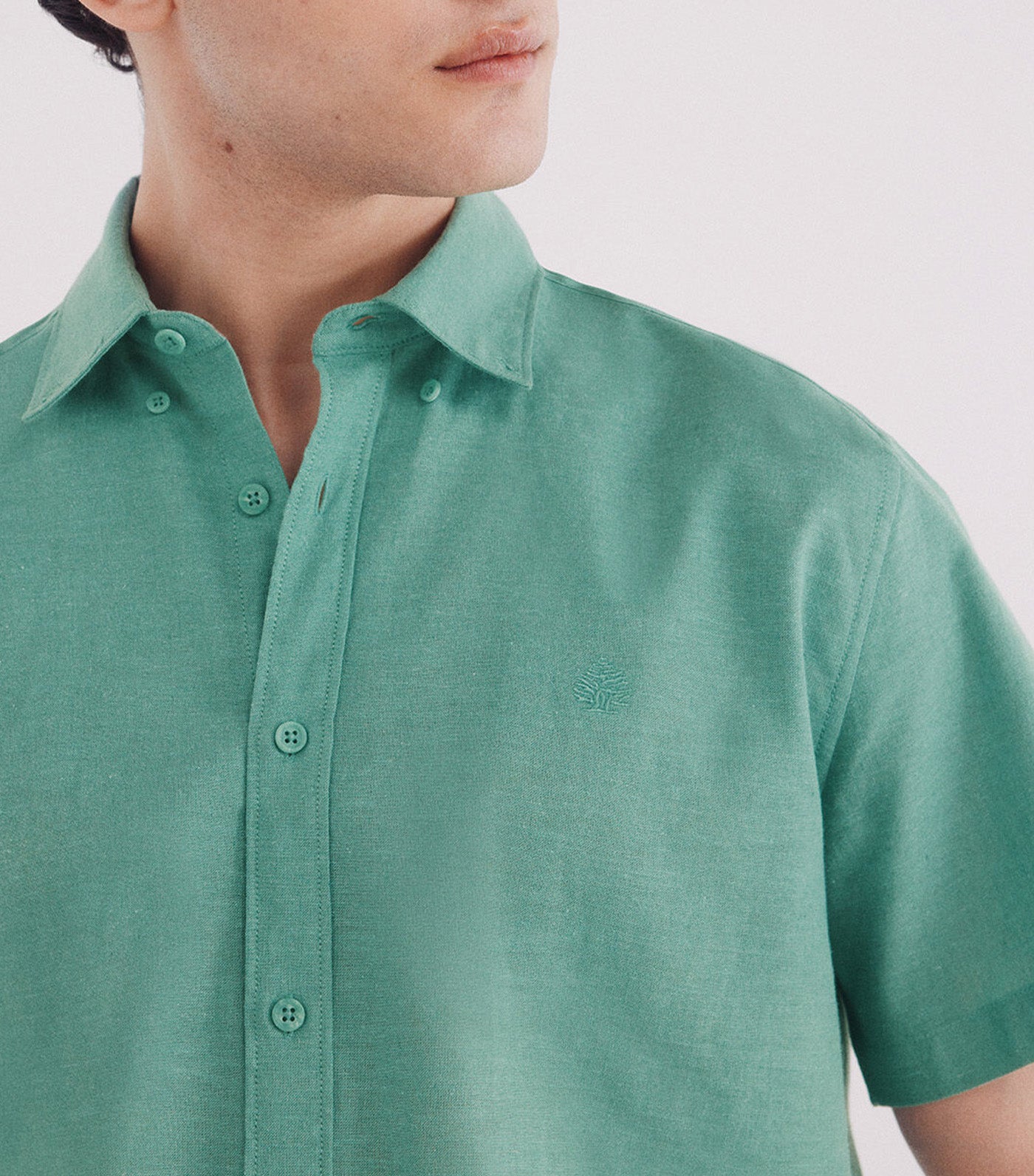 Short-Sleeved Linen Shirt