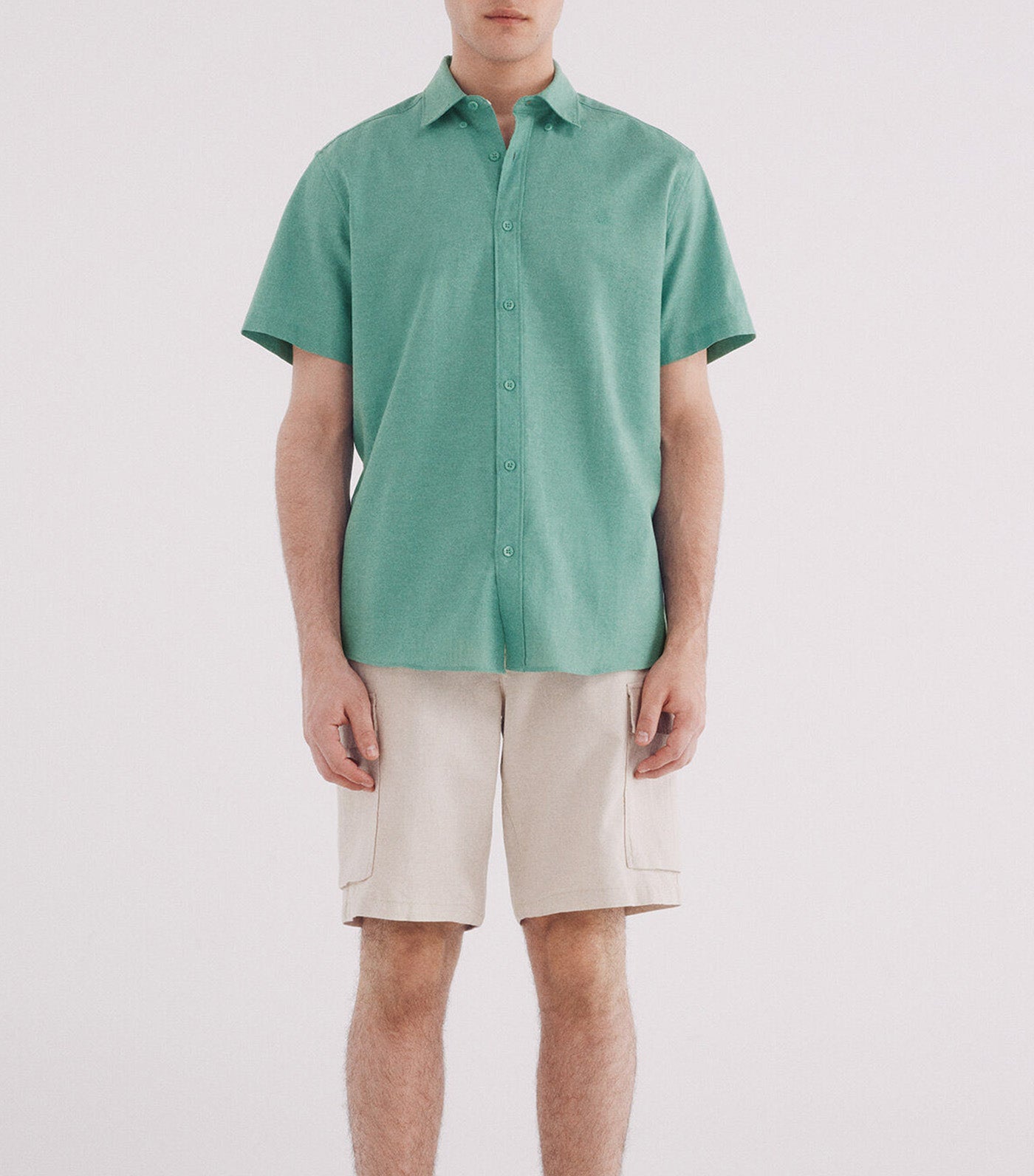 Short-Sleeved Linen Shirt