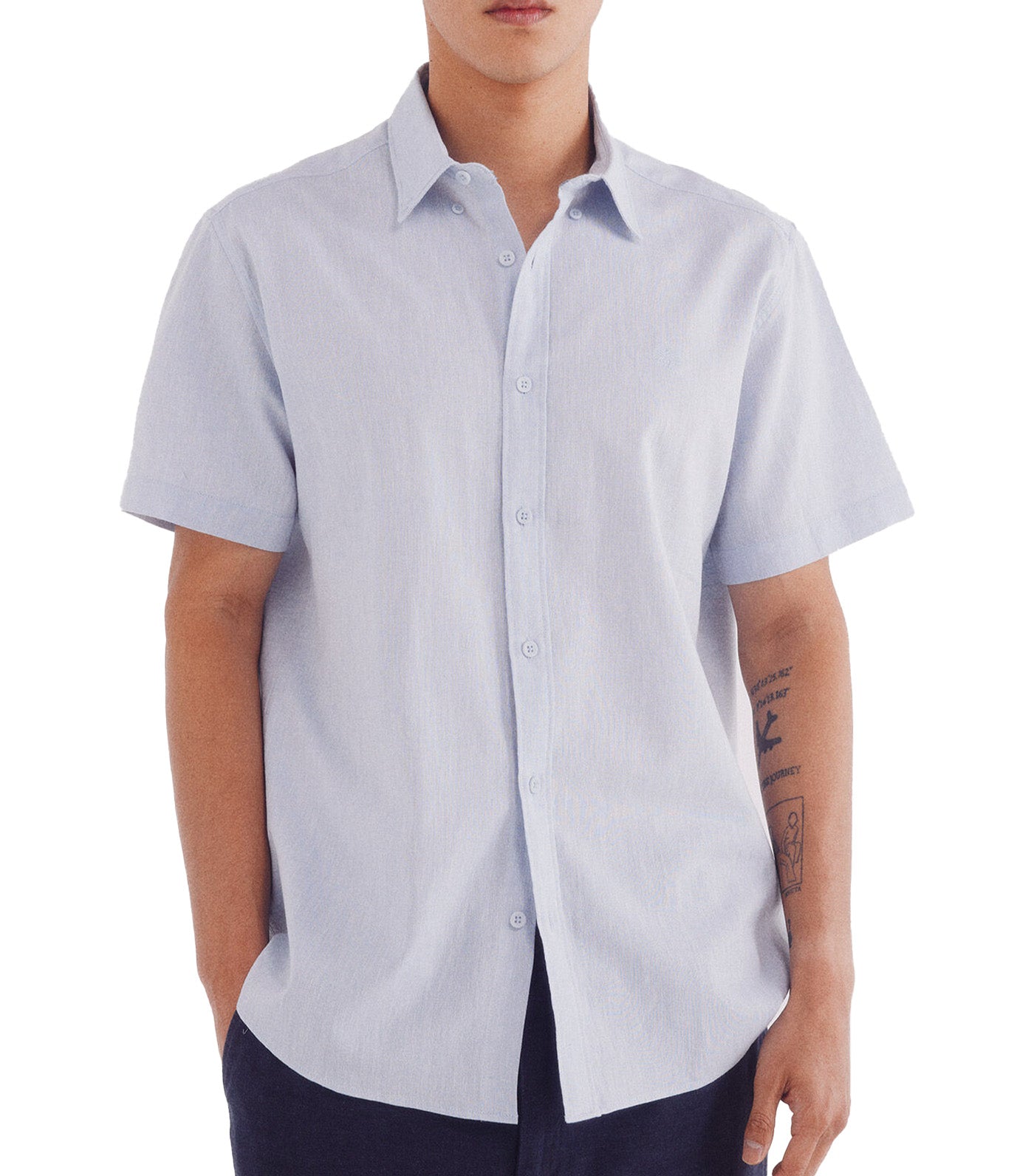 Short-Sleeved Linen Shirt