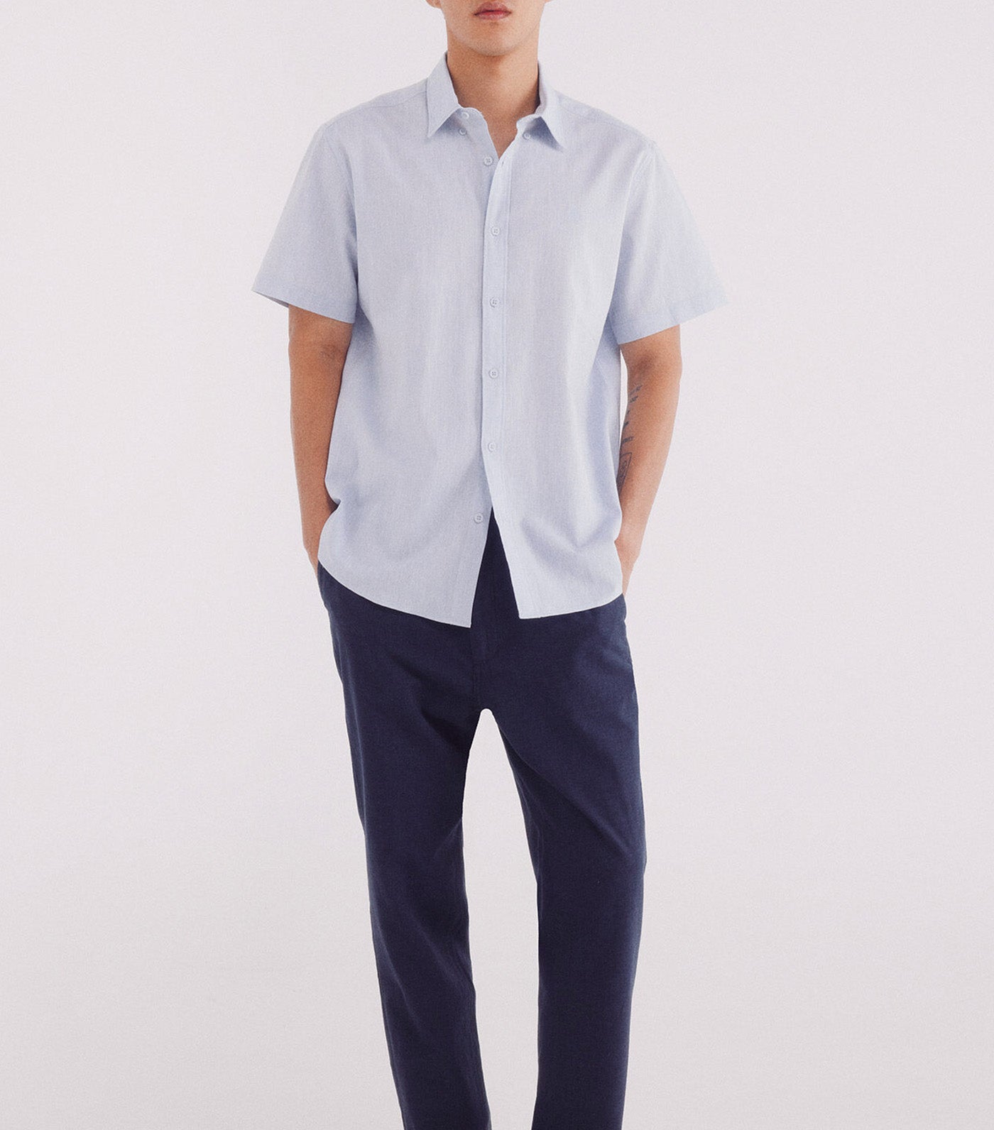Short-Sleeved Linen Shirt