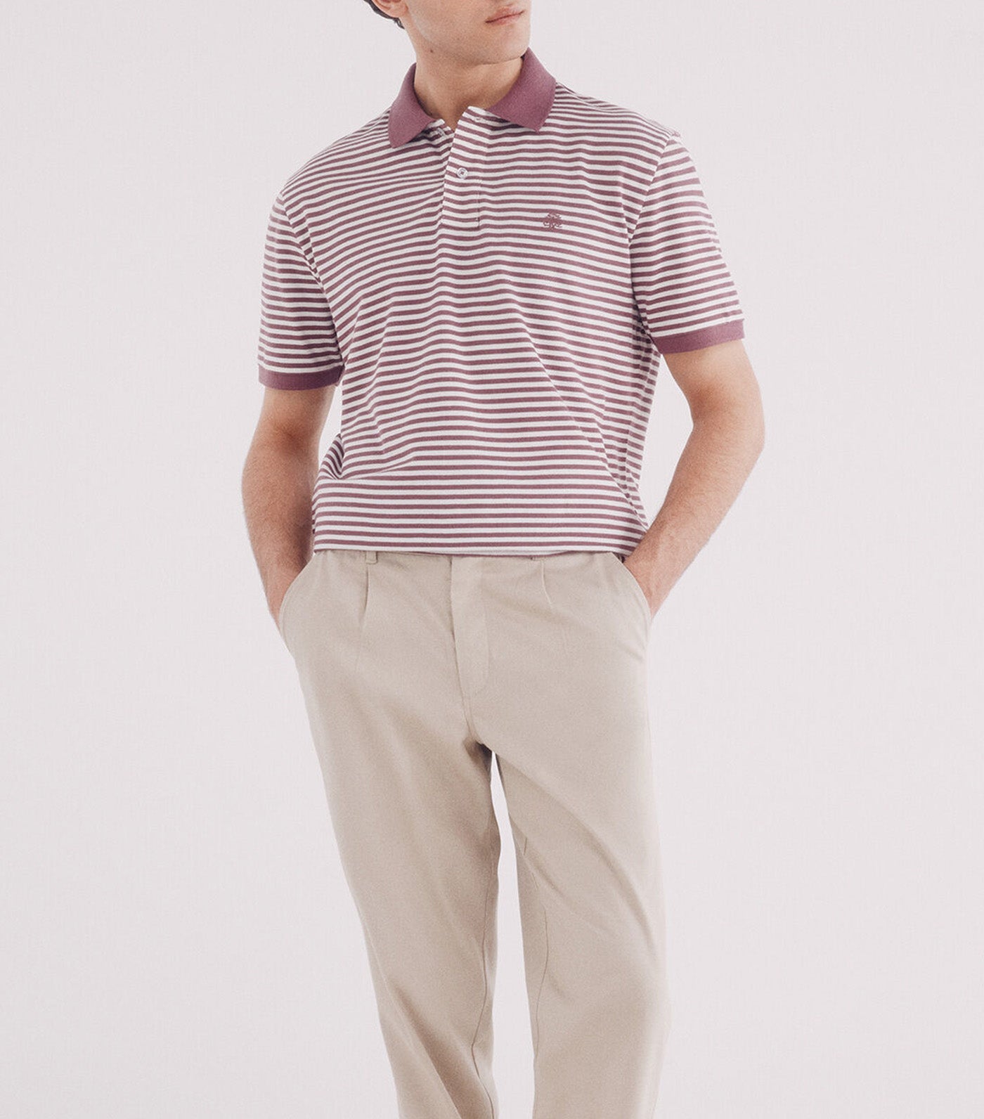 Basic Striped Regular Fit Piqué Polo