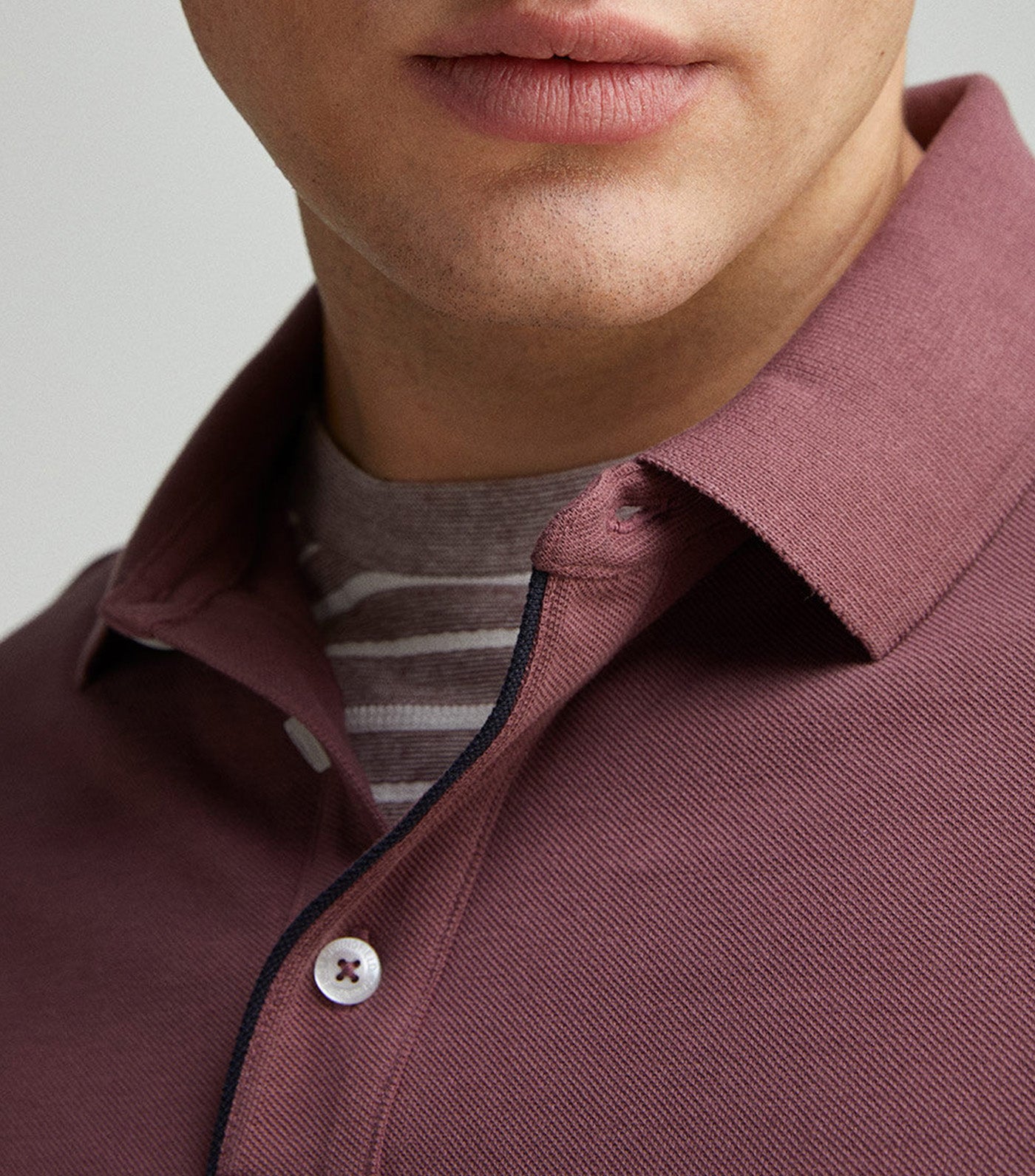 Slim Fit Contrast Piqué Polo Placket