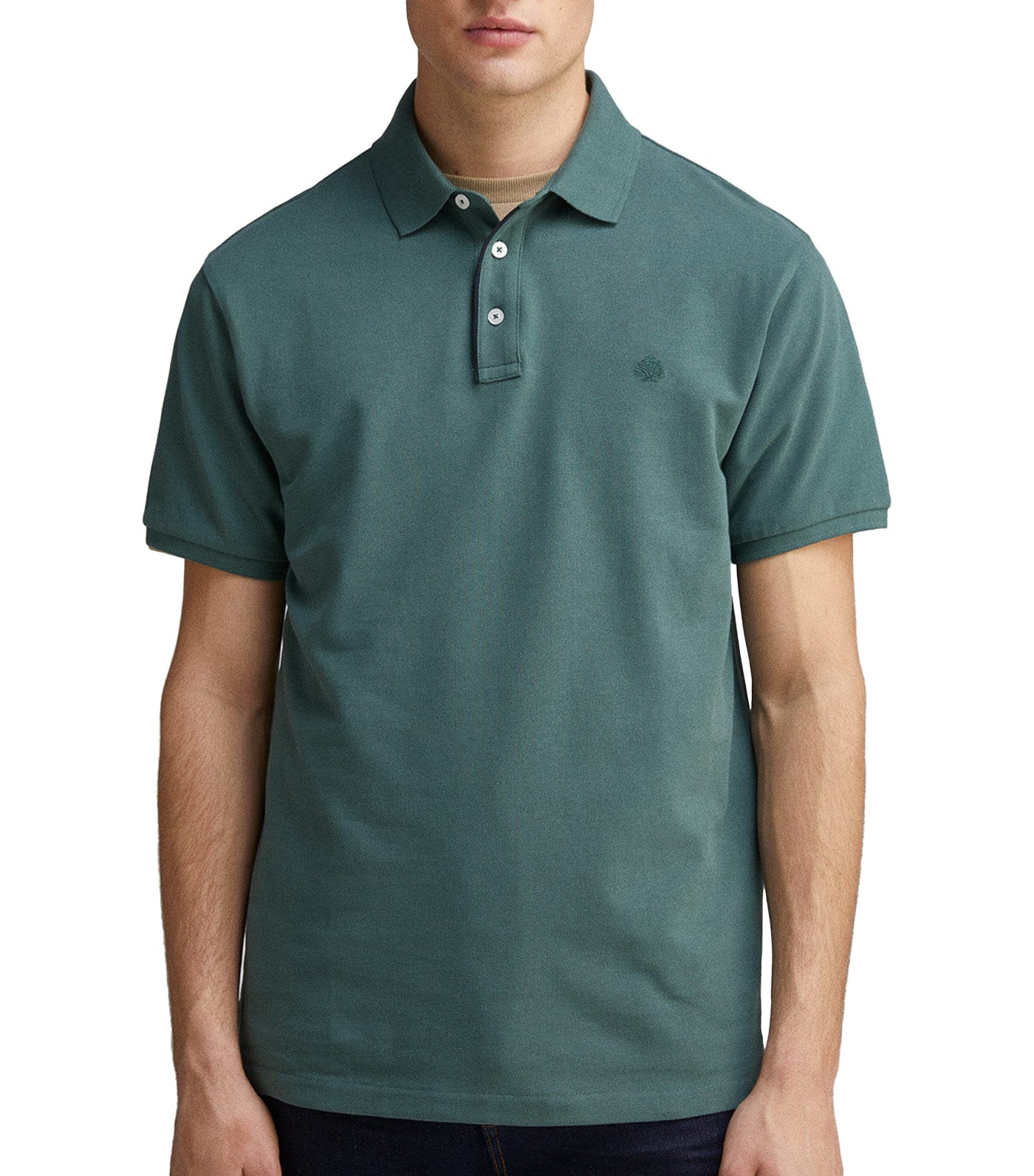 Slim Fit Contrast Piqué Polo Placket