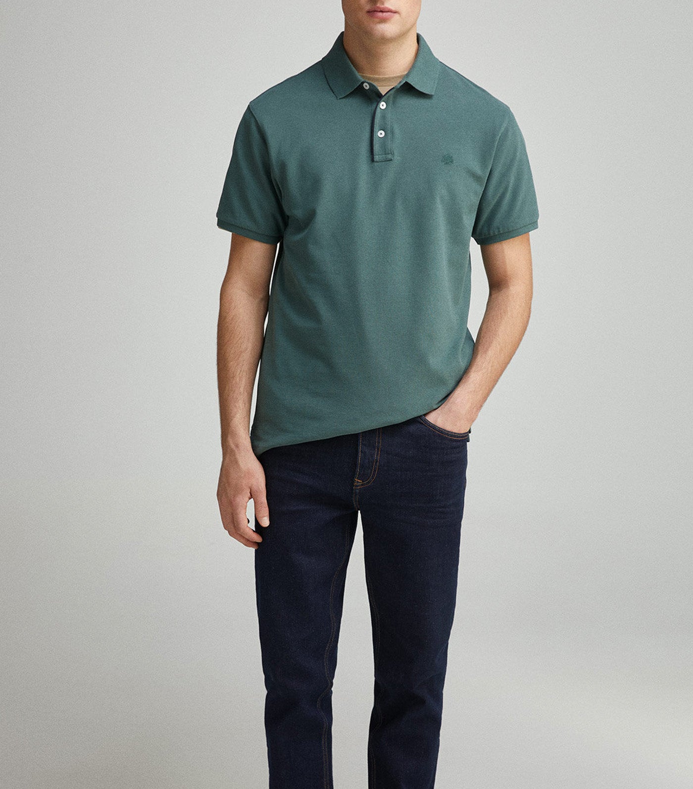 Slim Fit Contrast Piqué Polo Placket