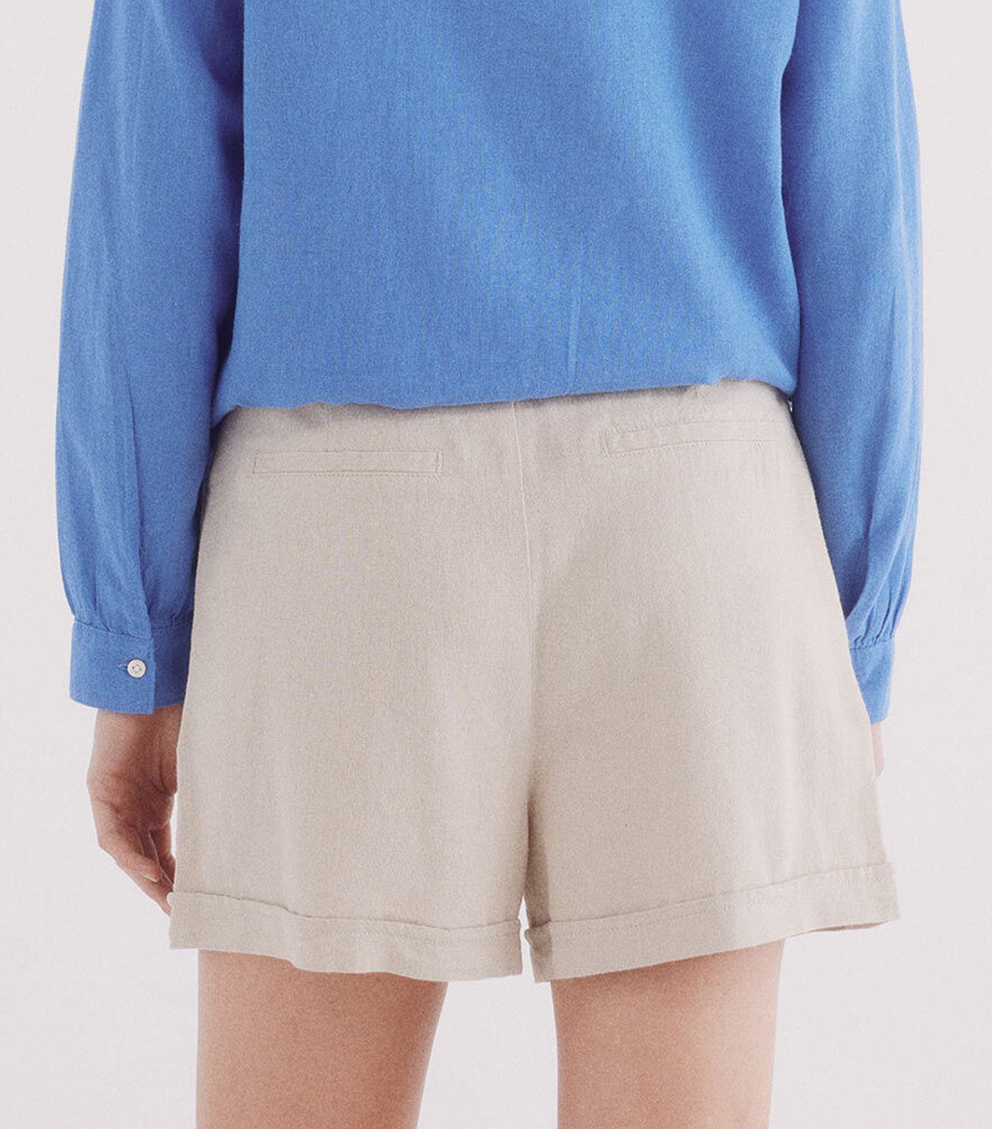 Linen Shorts with Braided Belt