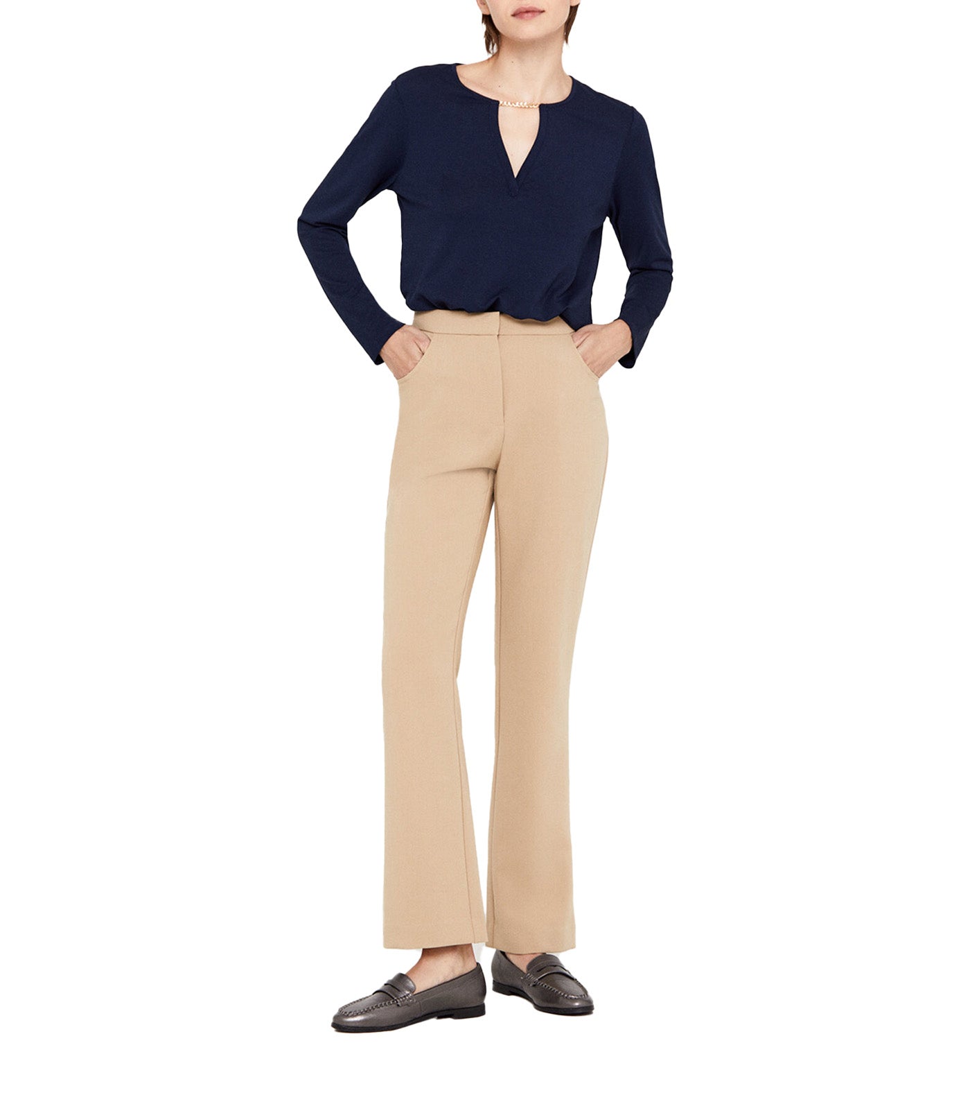 Flare Dress Pants Beige